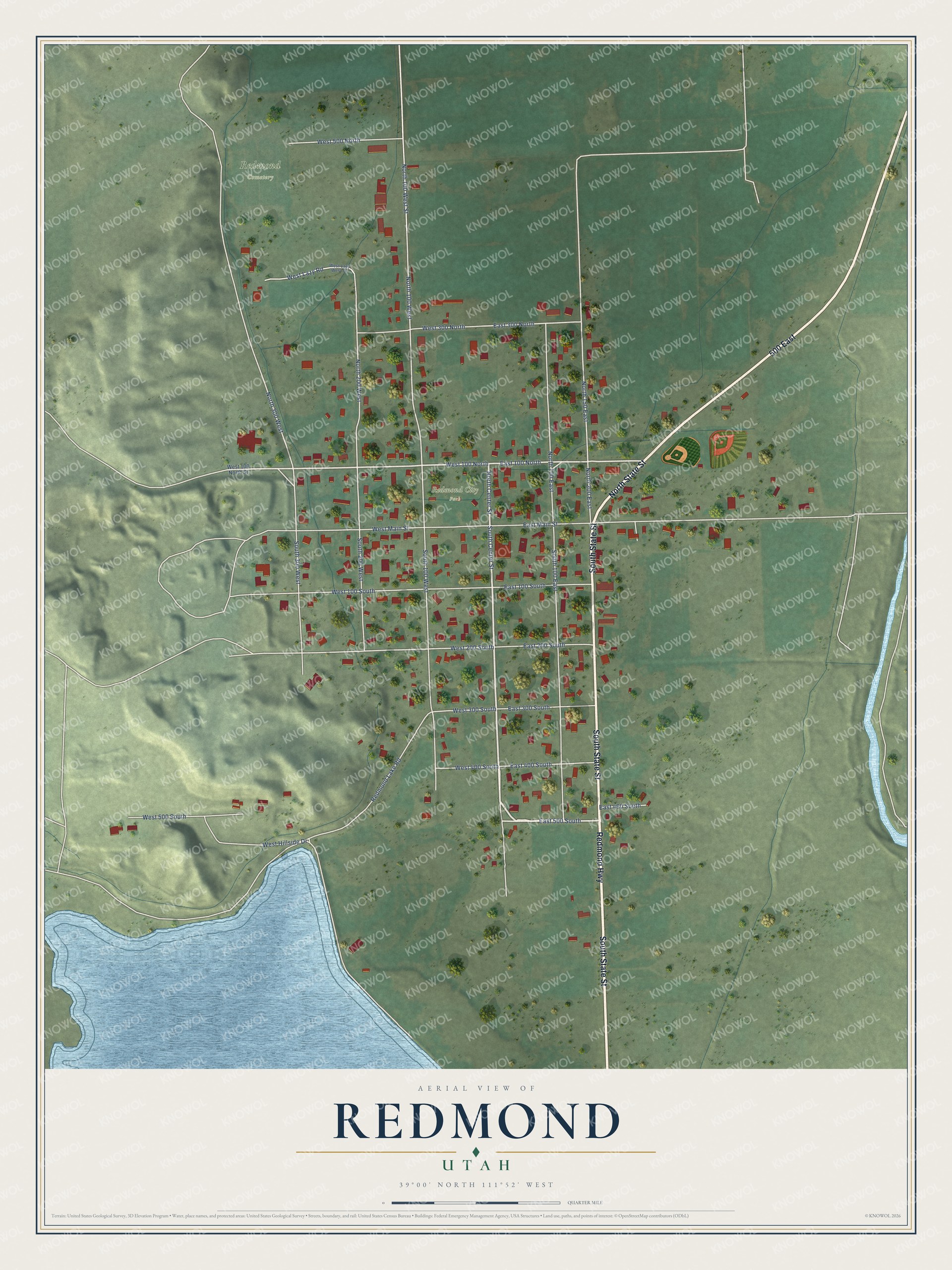 Watermarked full-map preview of Redmond, Utah