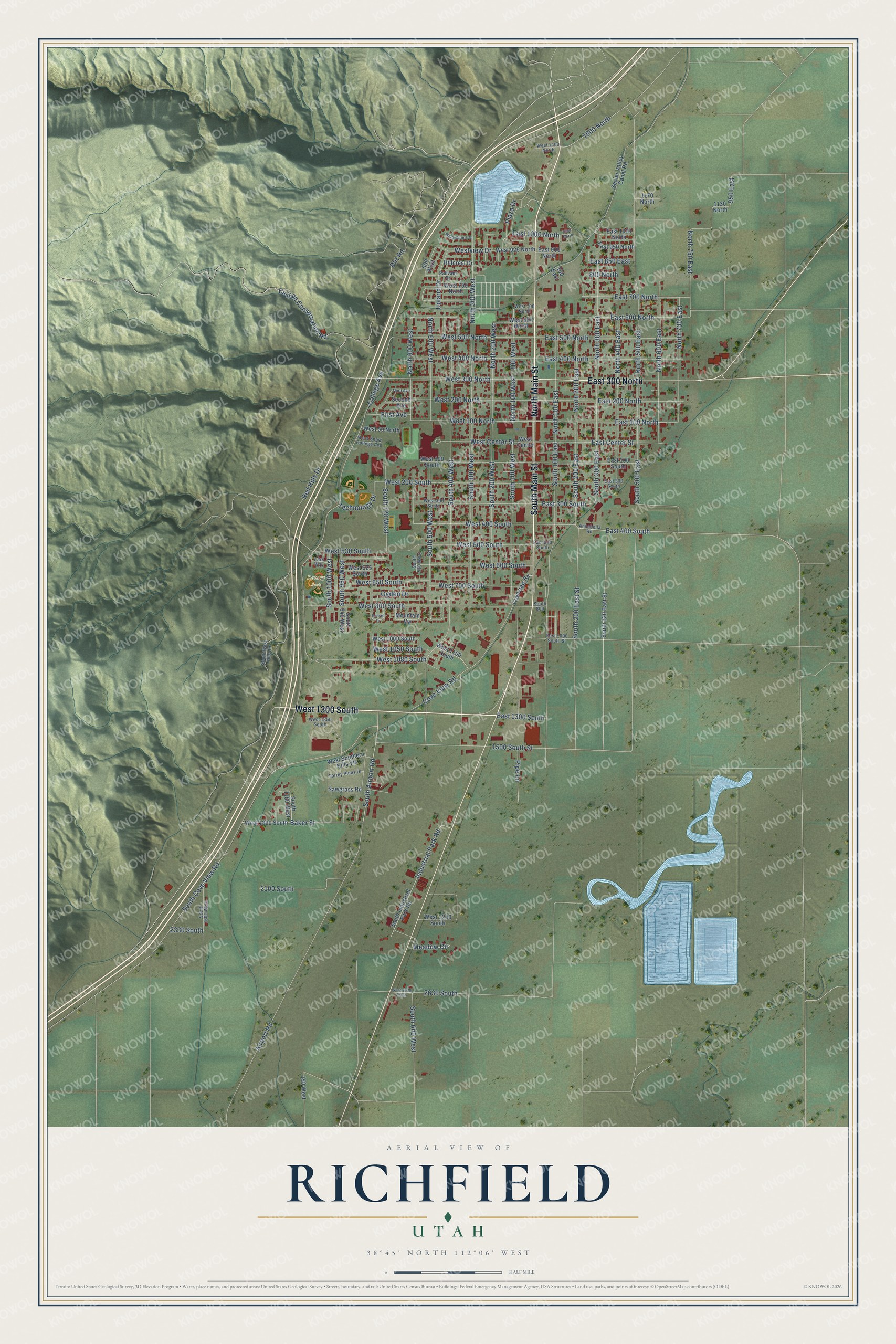 Watermarked full-map preview of Richfield, Utah
