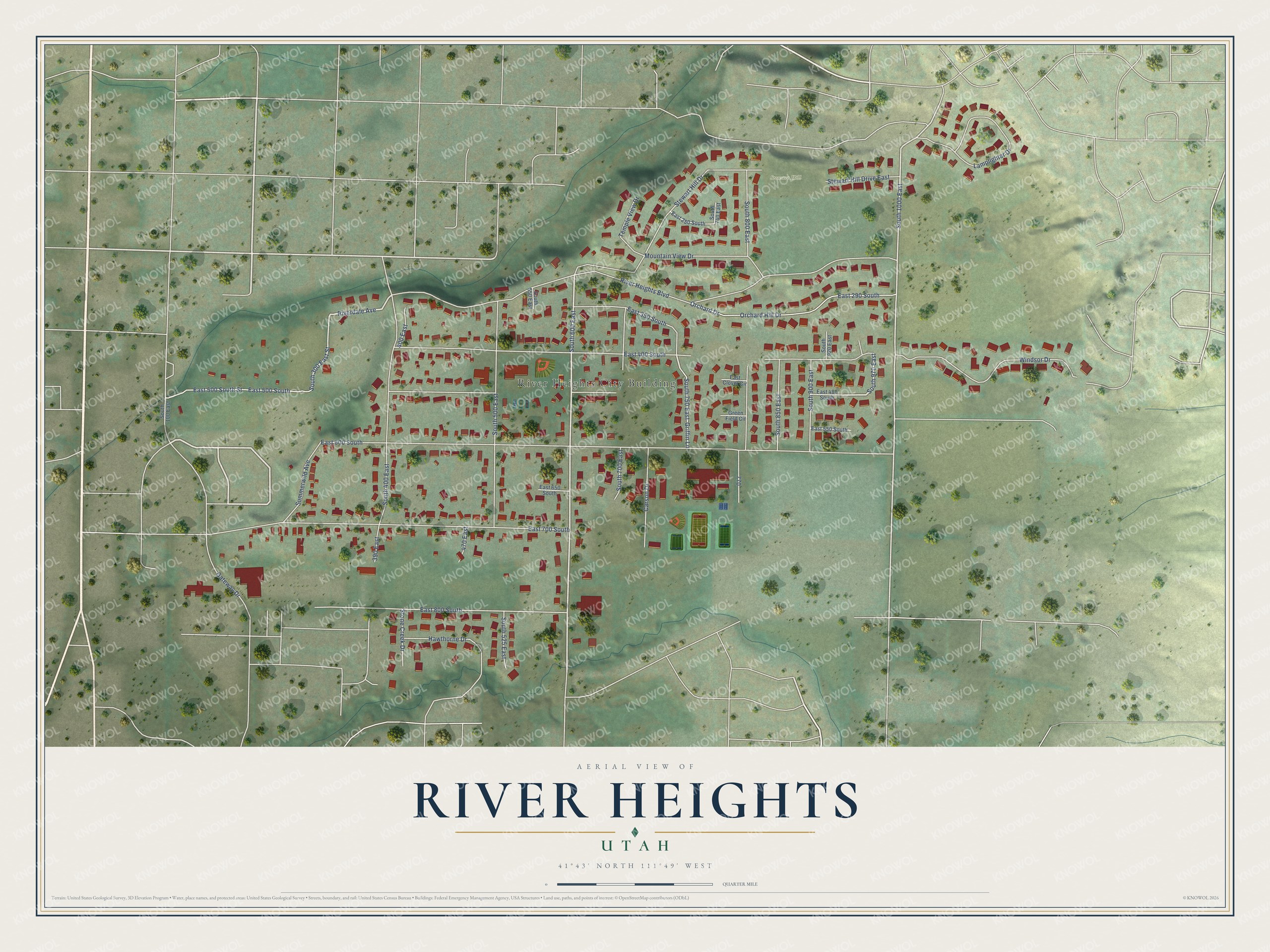 Watermarked full-map preview of River Heights, Utah