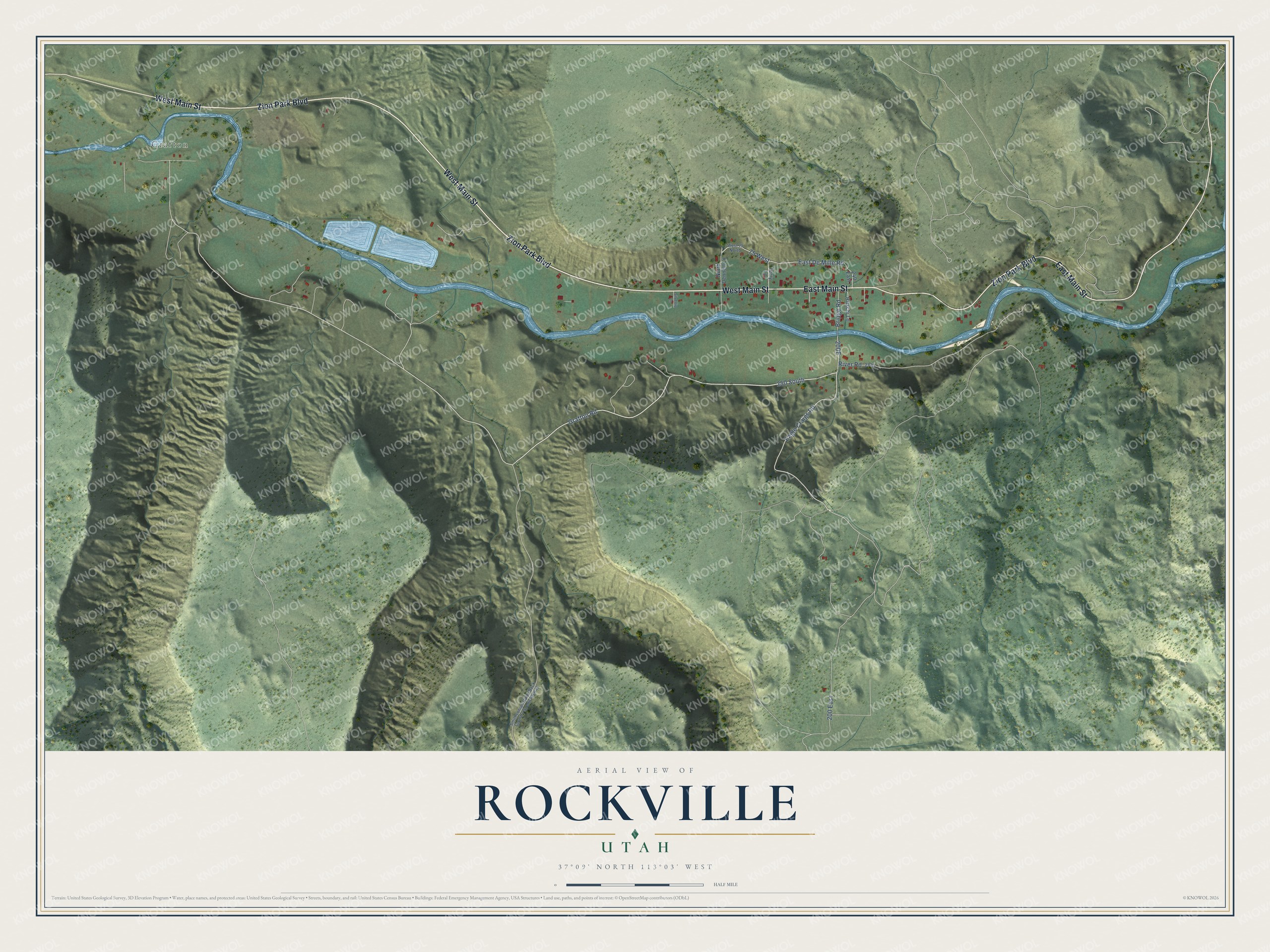 Watermarked full-map preview of Rockville, Utah
