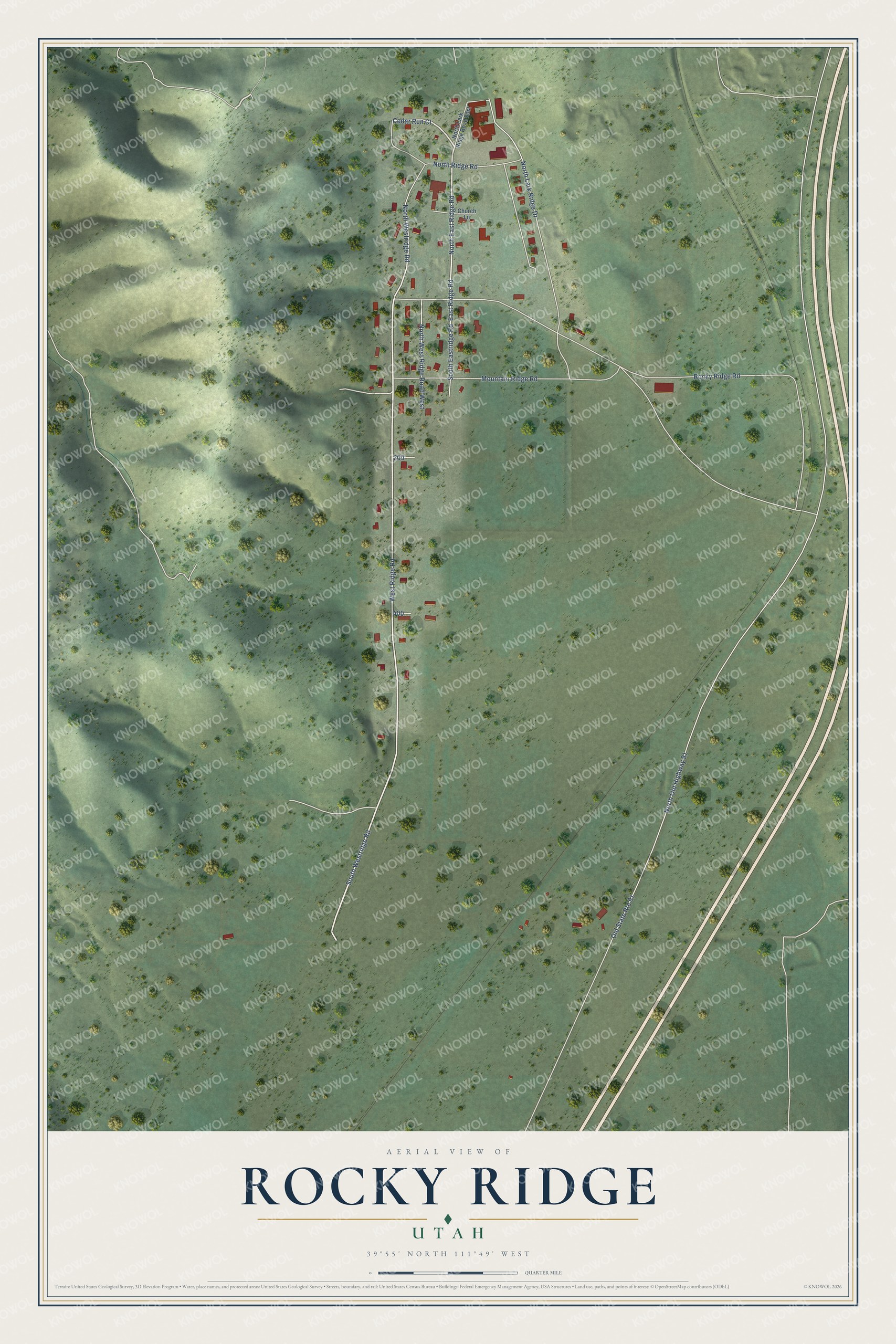 Watermarked full-map preview of Rocky Ridge, Utah