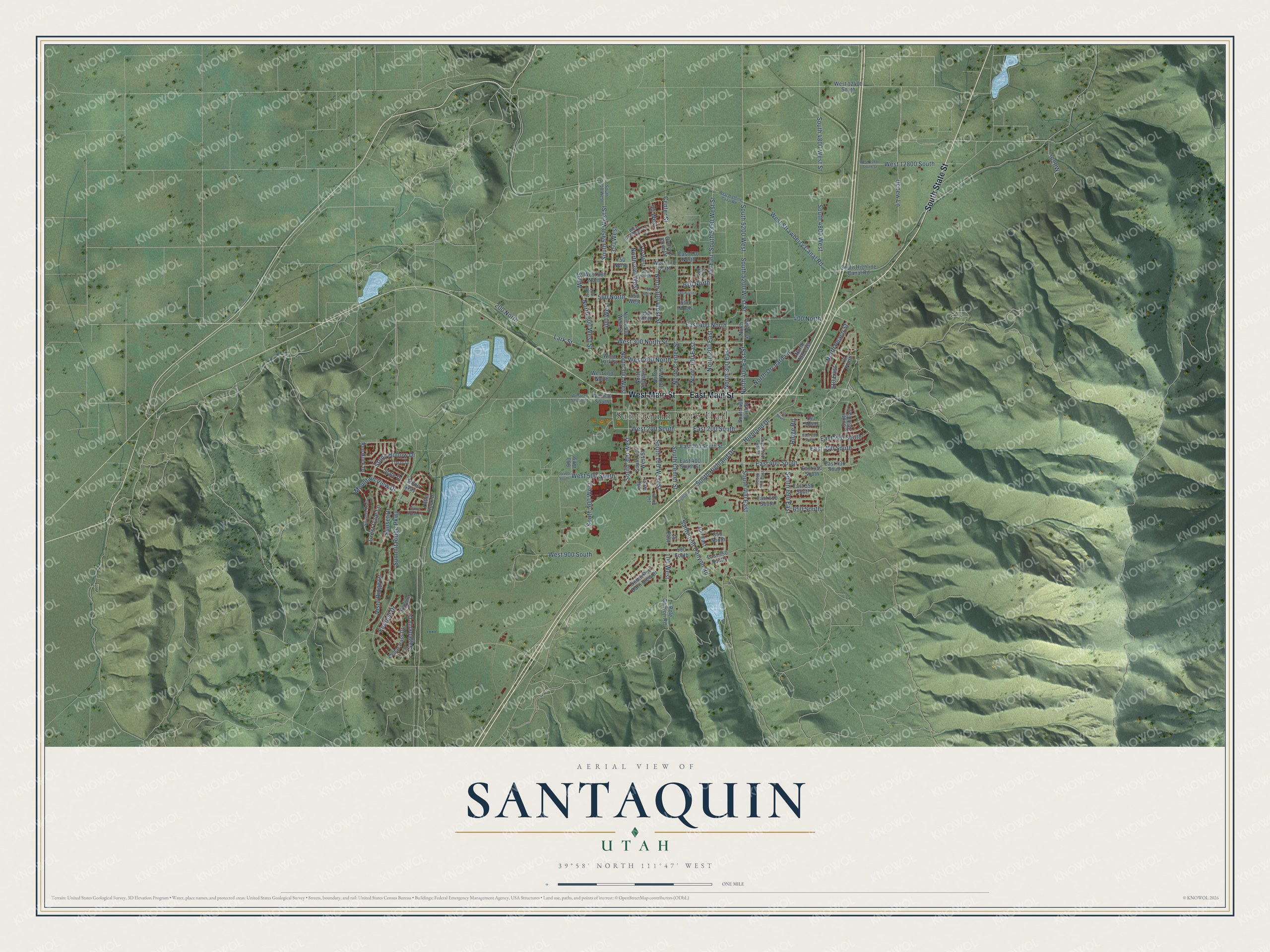 Watermarked full-map preview of Santaquin, Utah