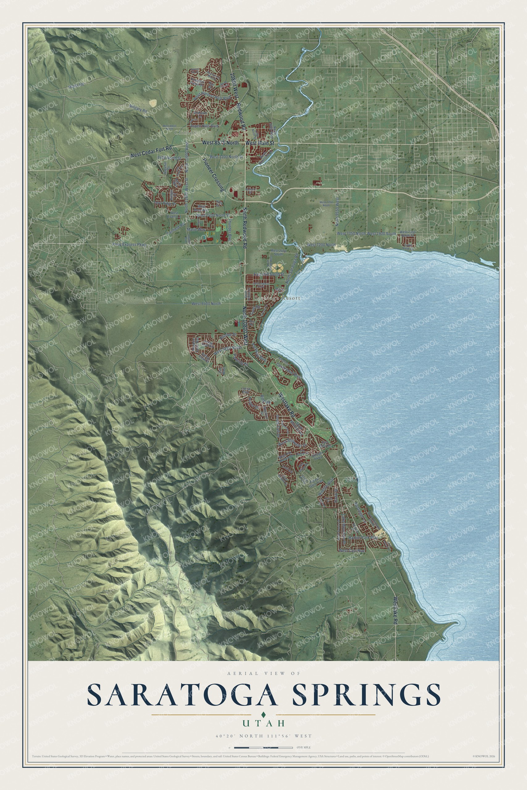 Watermarked full-map preview of Saratoga Springs, Utah