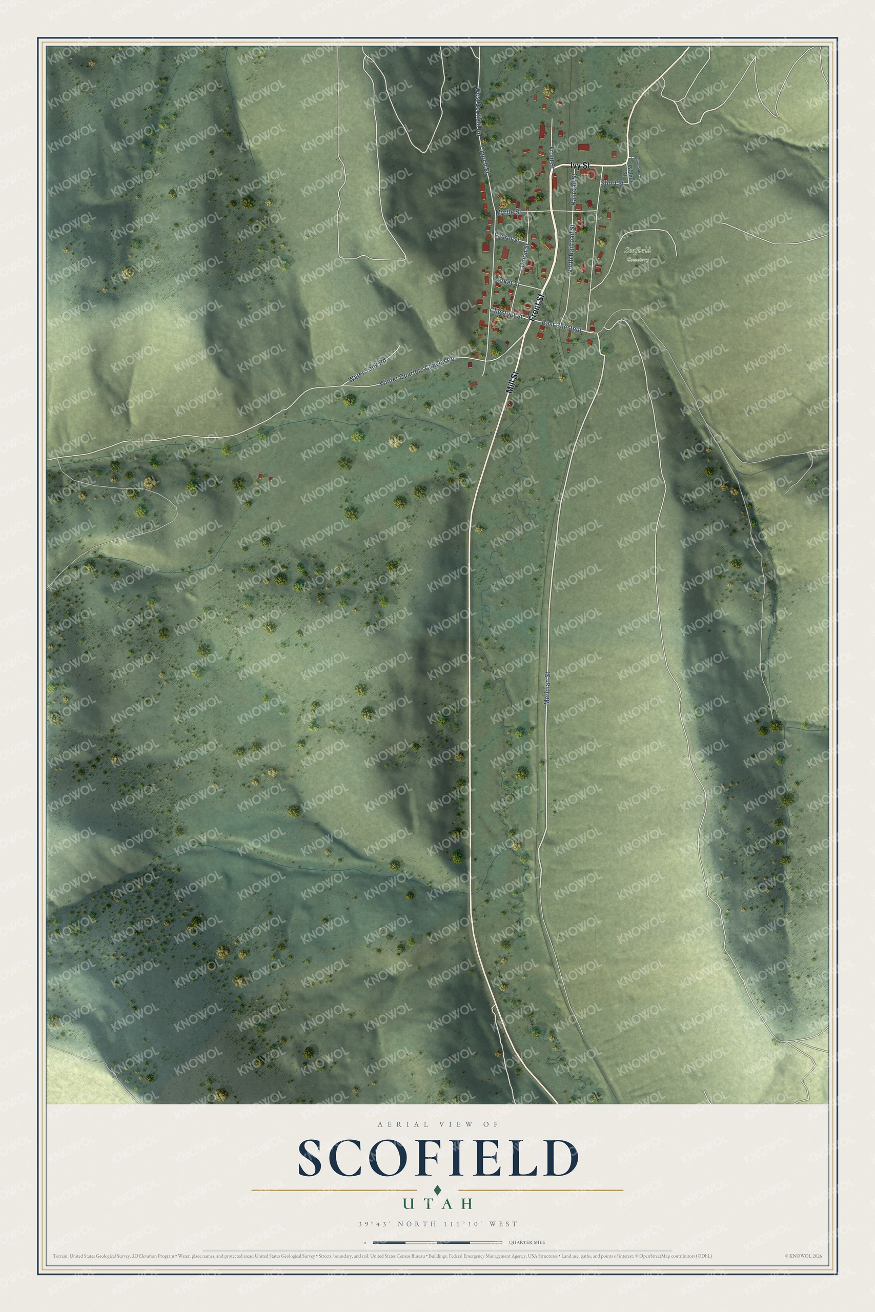 Watermarked full-map preview of Scofield, Utah
