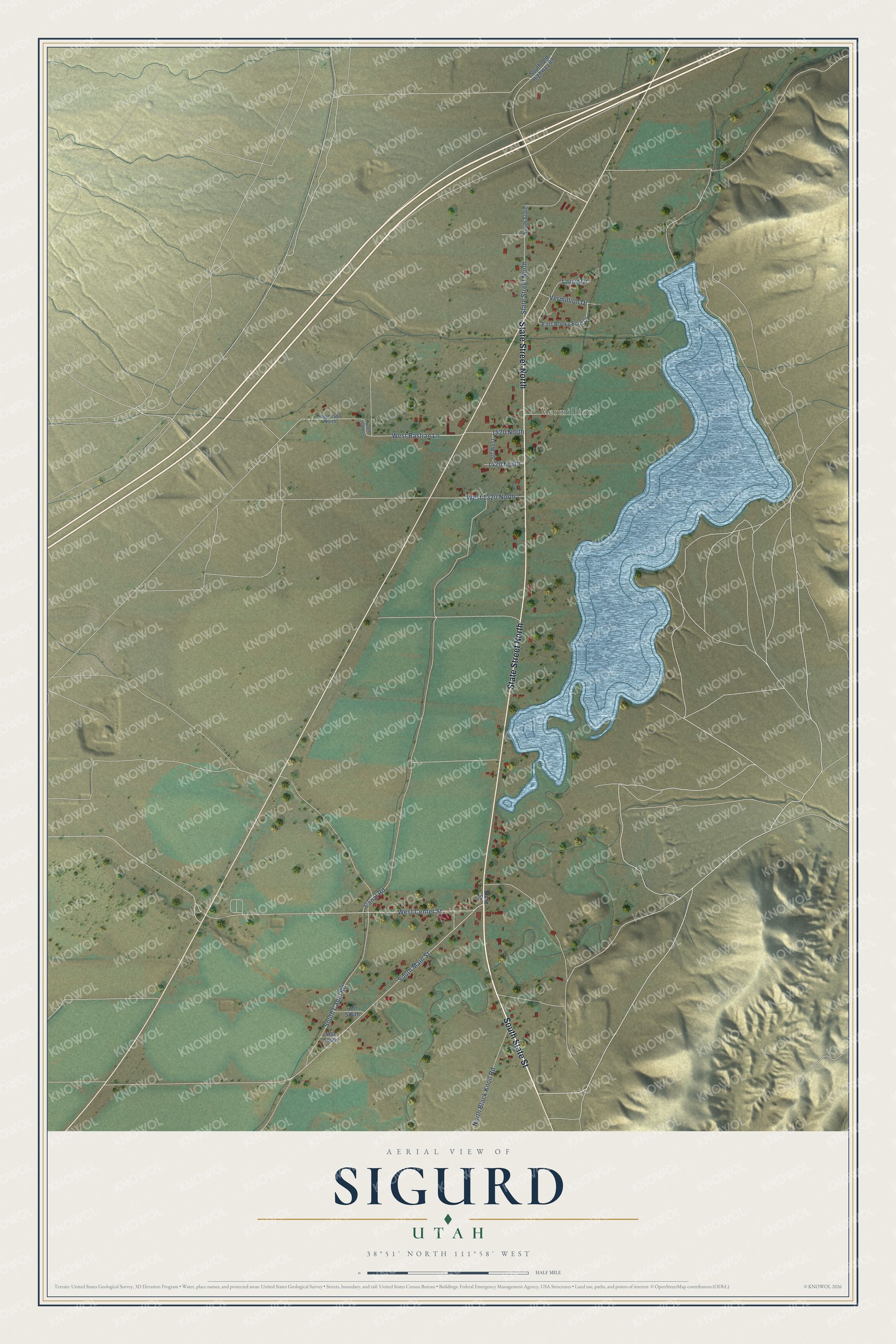 Watermarked full-map preview of Sigurd, Utah