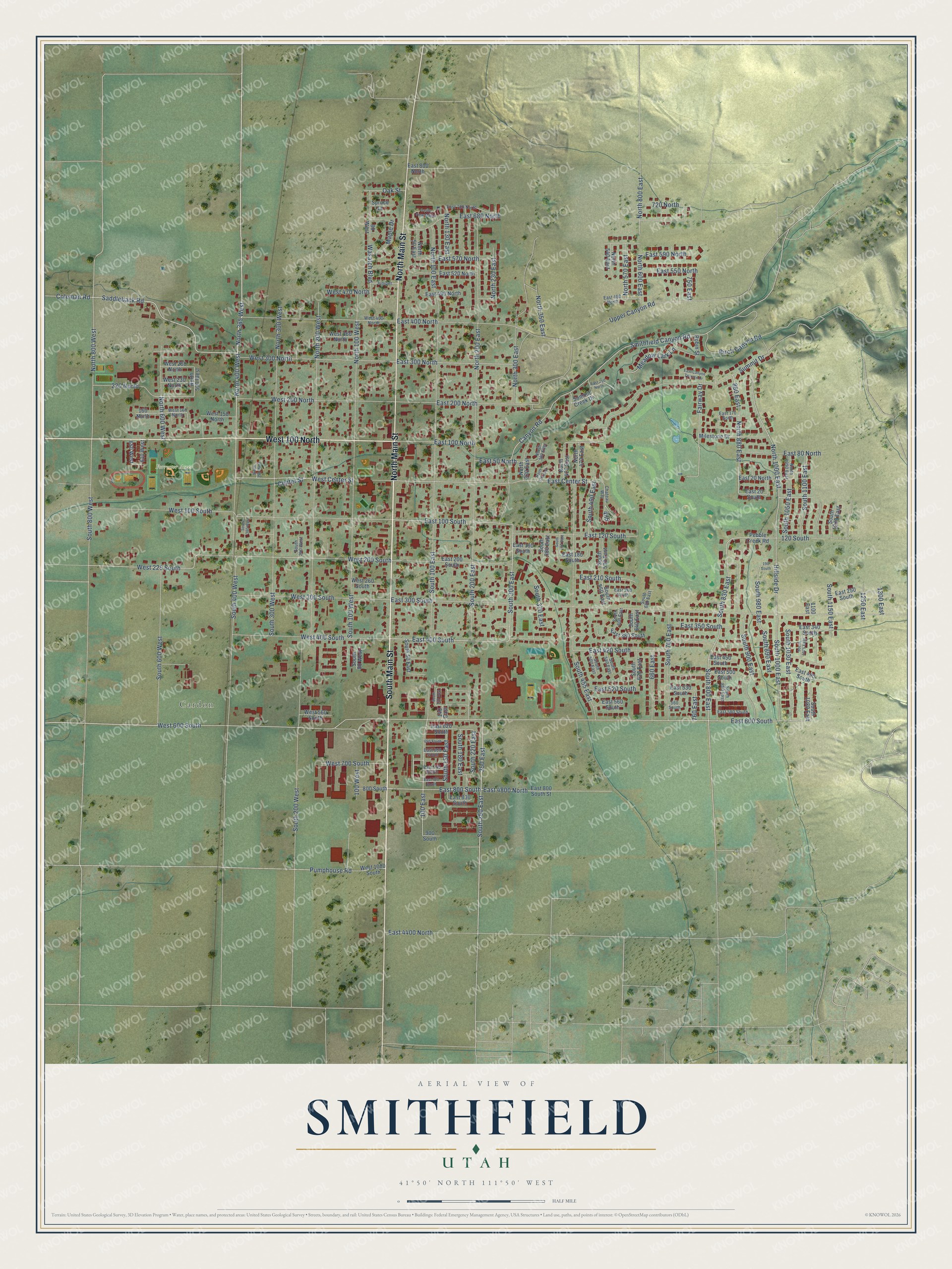 Watermarked full-map preview of Smithfield, Utah