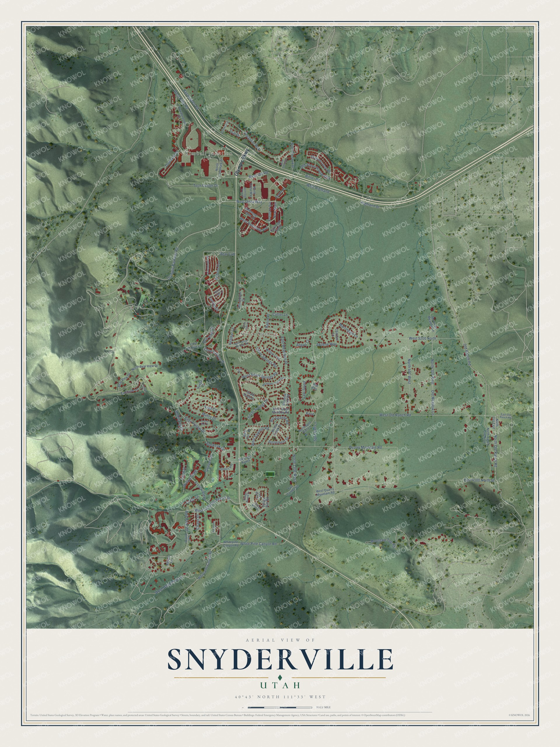 Watermarked full-map preview of Snyderville, Utah