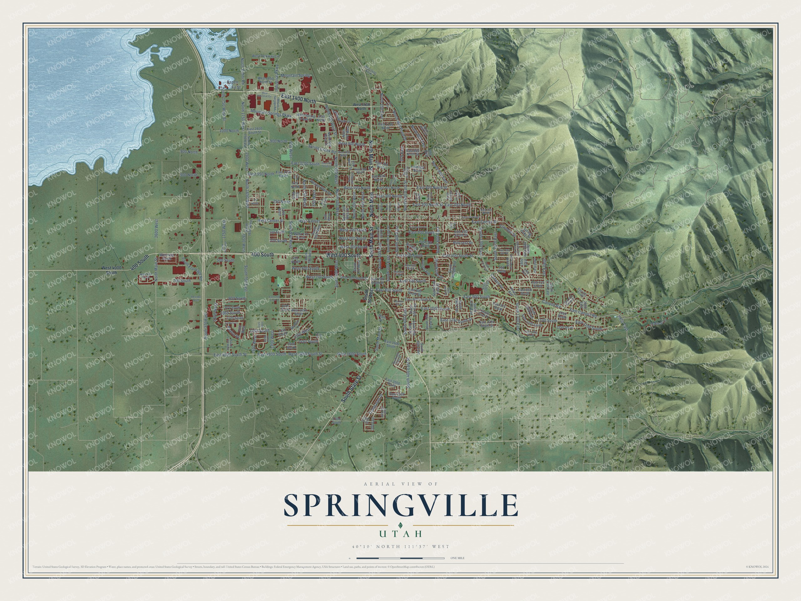 Watermarked full-map preview of Springville, Utah