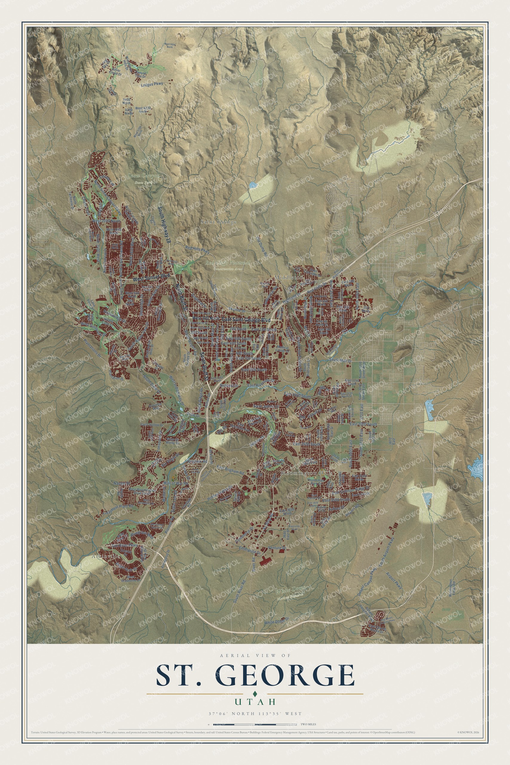 Watermarked full-map preview of St. George, Utah