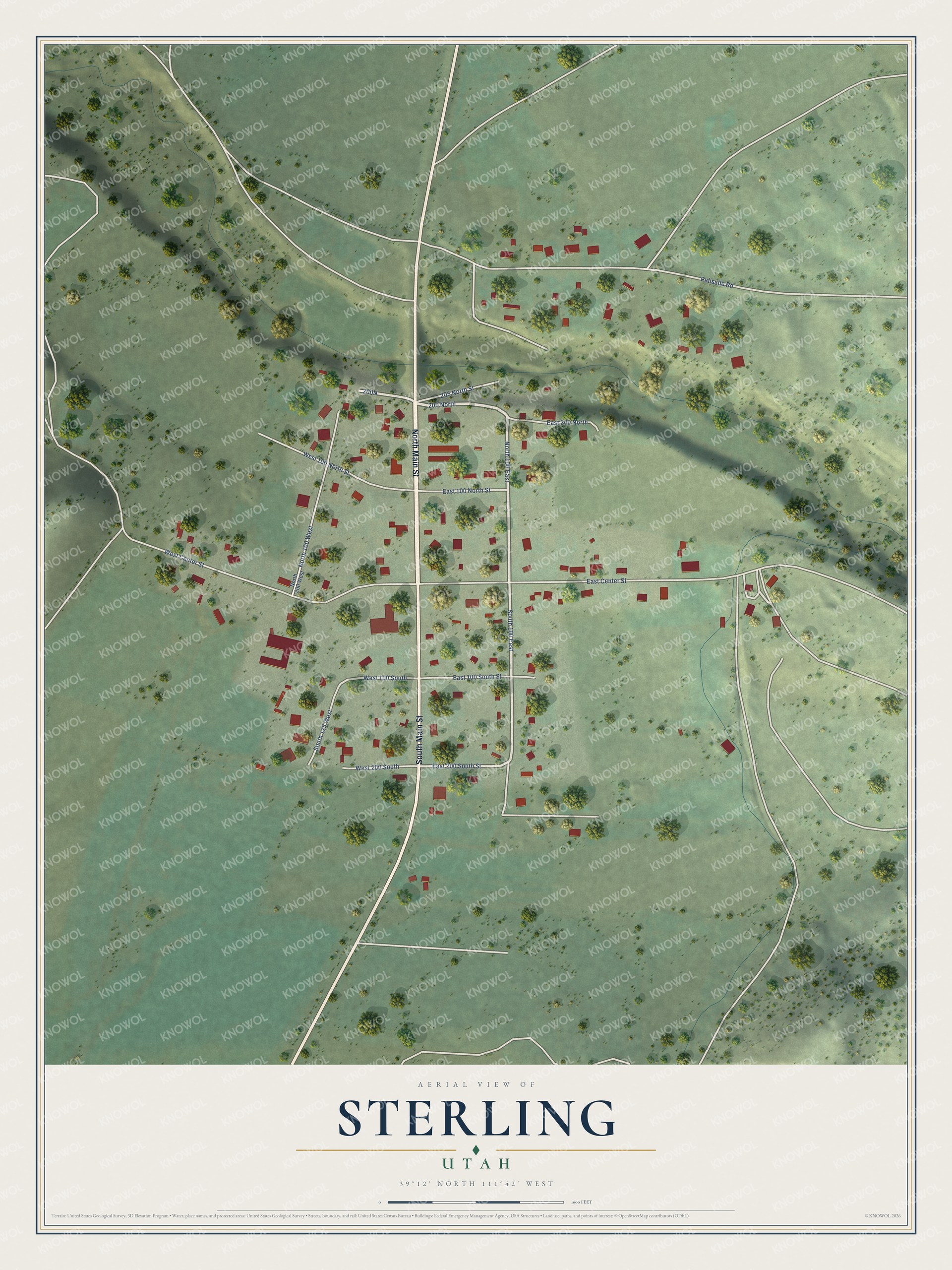 Watermarked full-map preview of Sterling, Utah