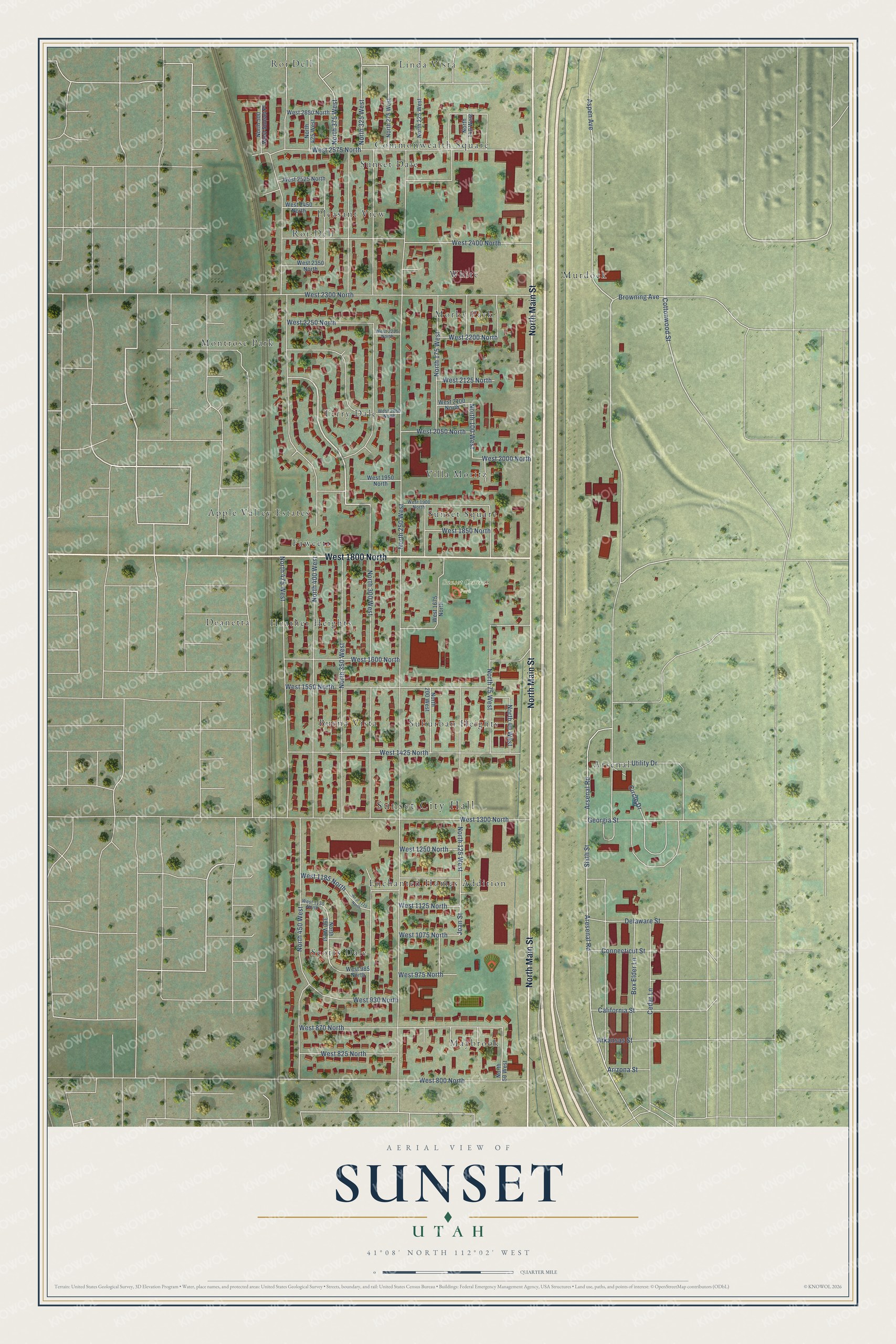 Watermarked full-map preview of Sunset, Utah
