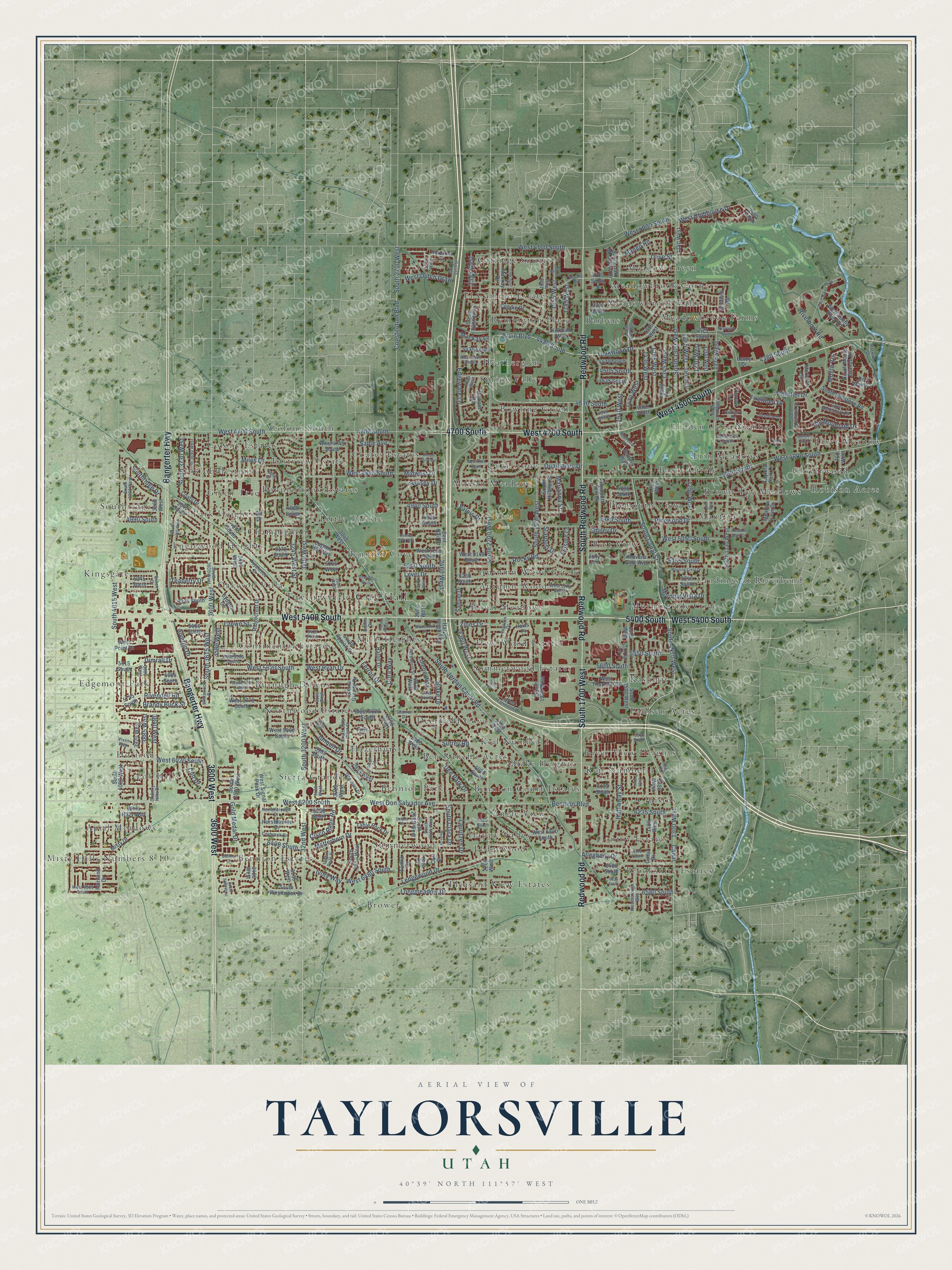 Watermarked full-map preview of Taylorsville, Utah