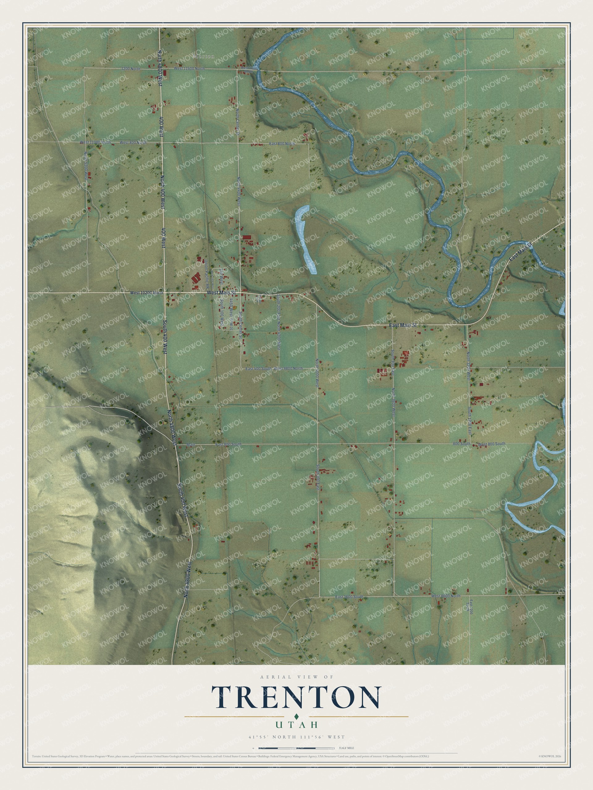 Watermarked full-map preview of Trenton, Utah