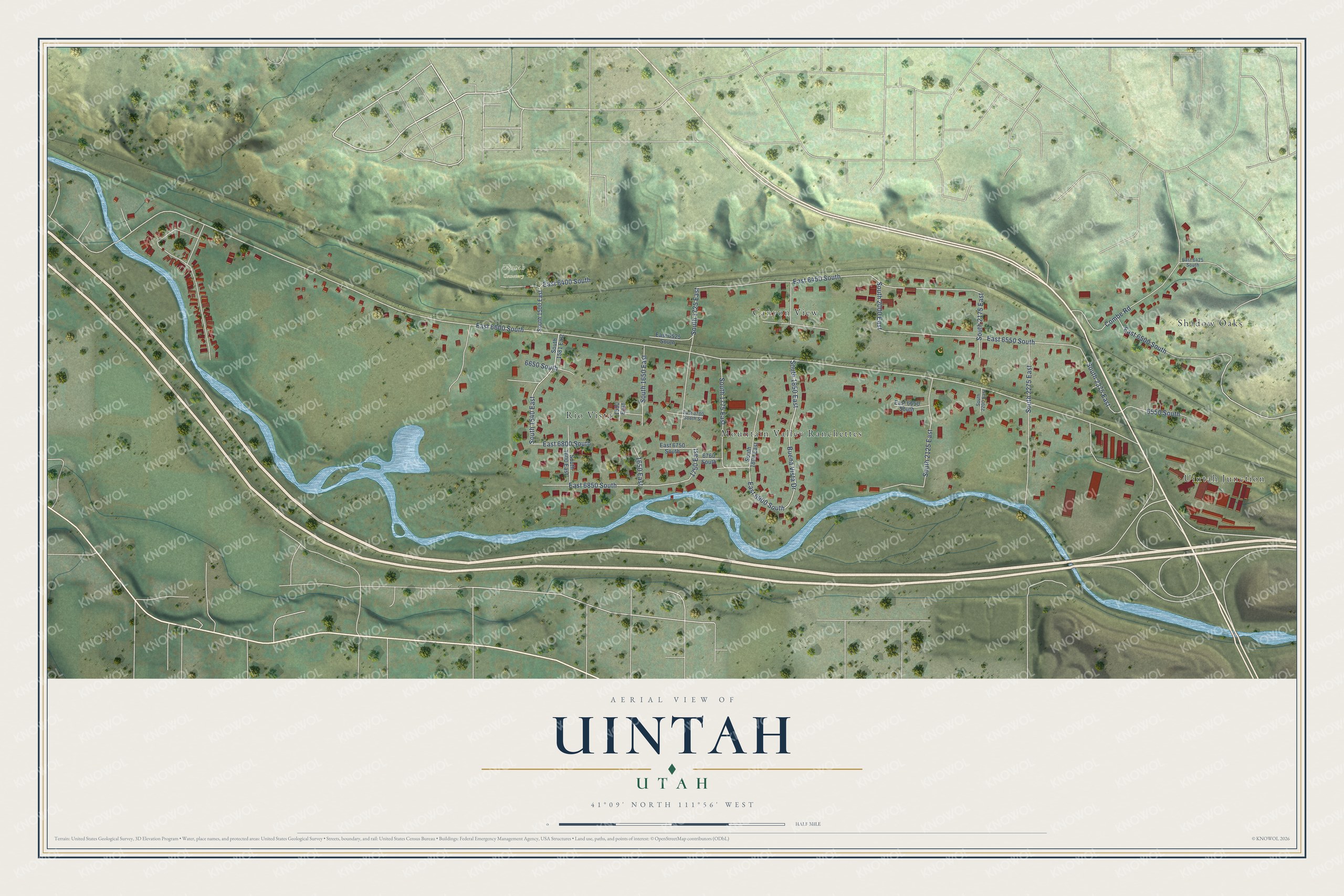 Watermarked full-map preview of Uintah, Utah