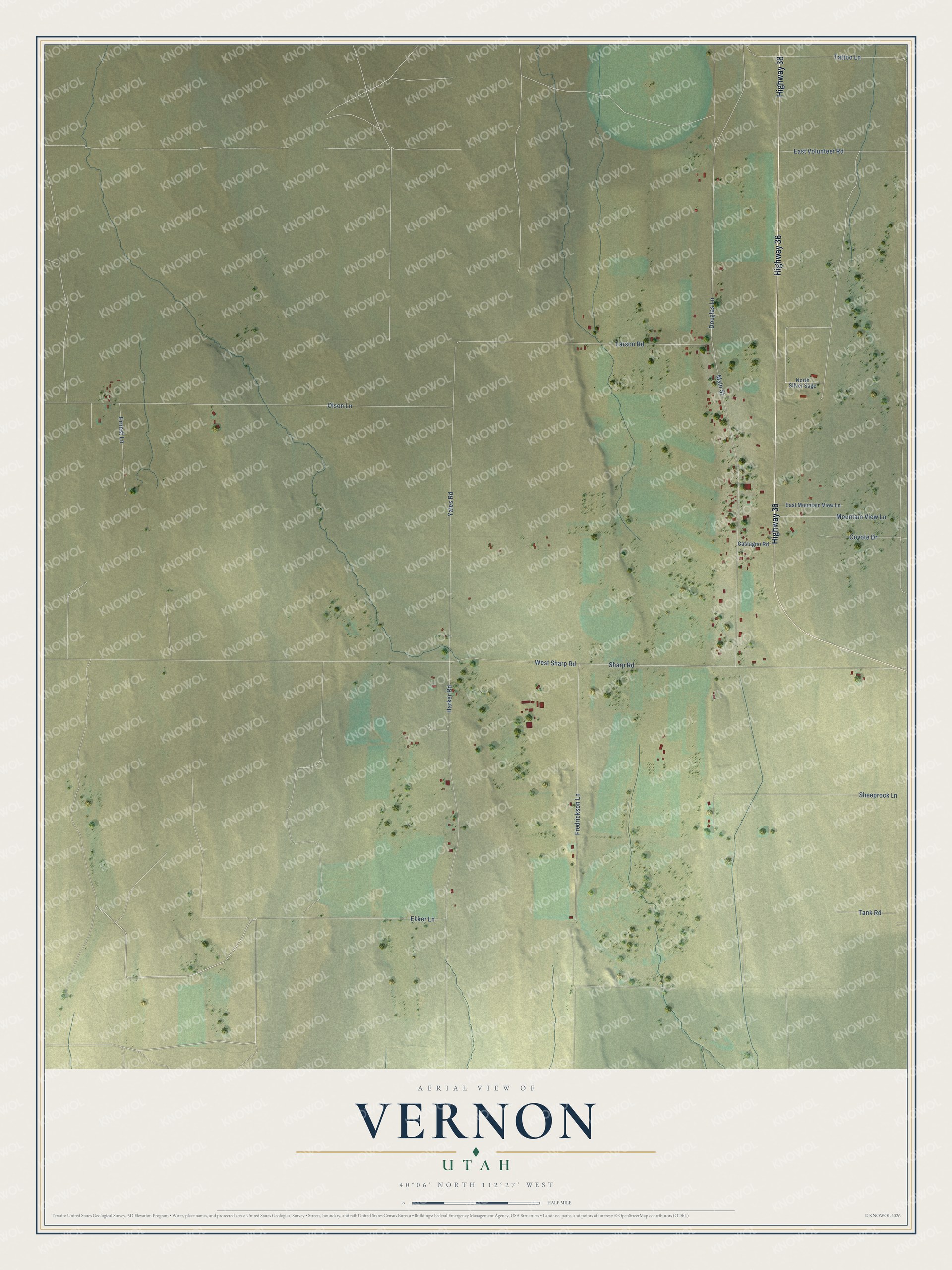 Watermarked full-map preview of Vernon, Utah