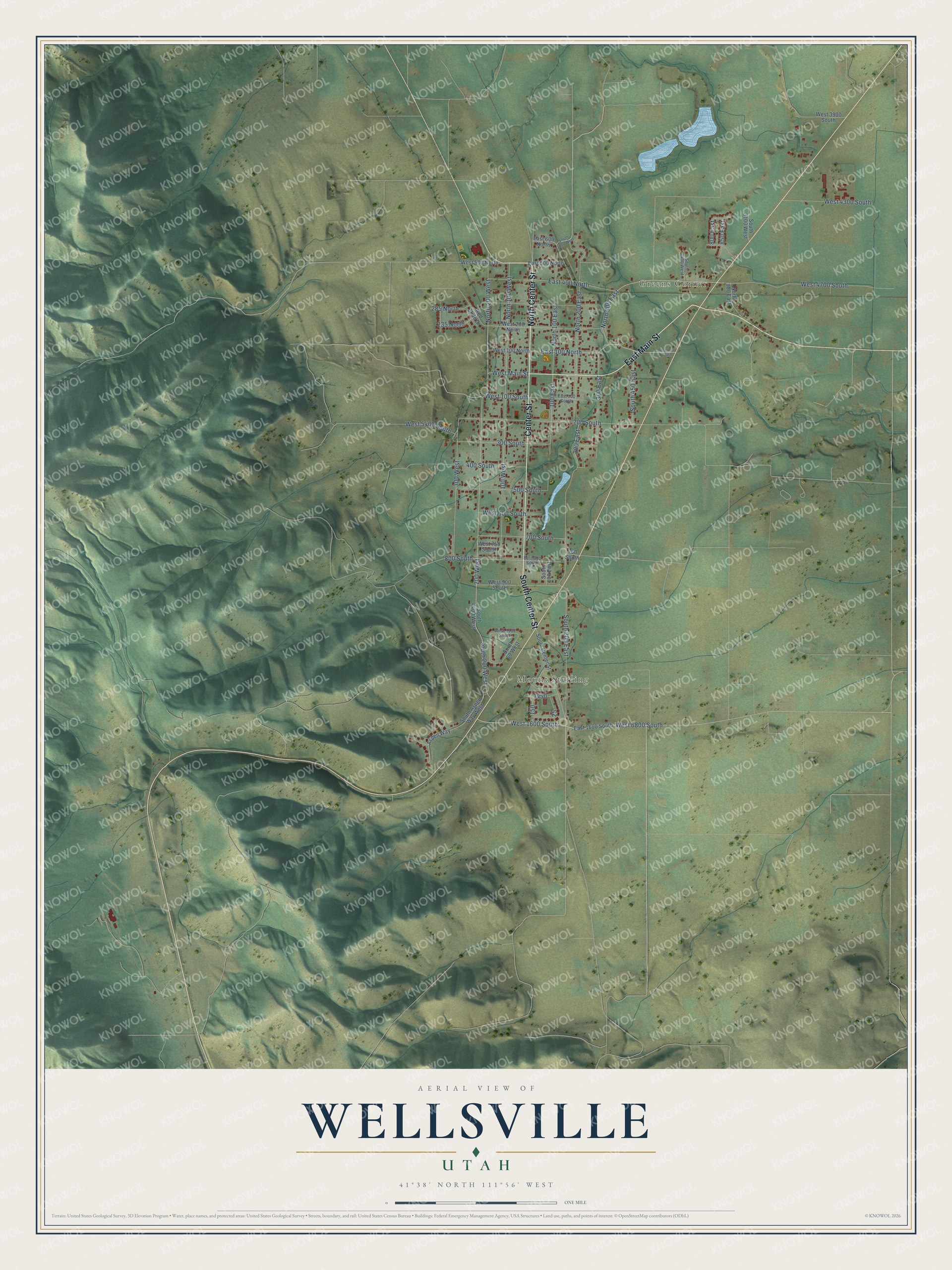 Watermarked full-map preview of Wellsville, Utah