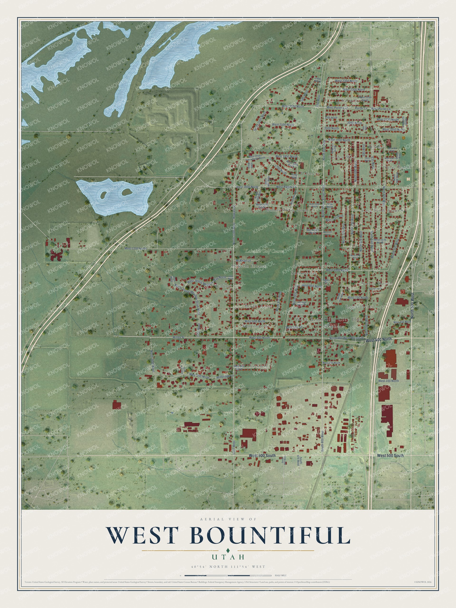 Watermarked full-map preview of West Bountiful, Utah