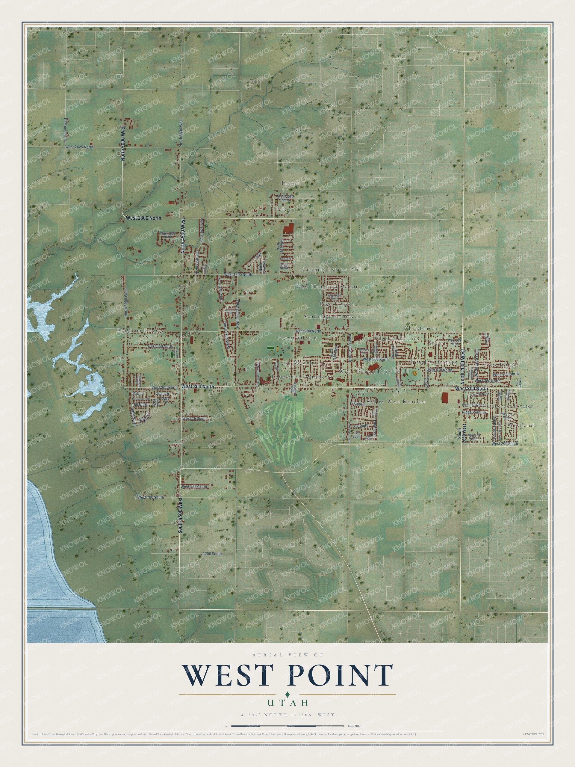 Watermarked full-map preview of West Point, Utah