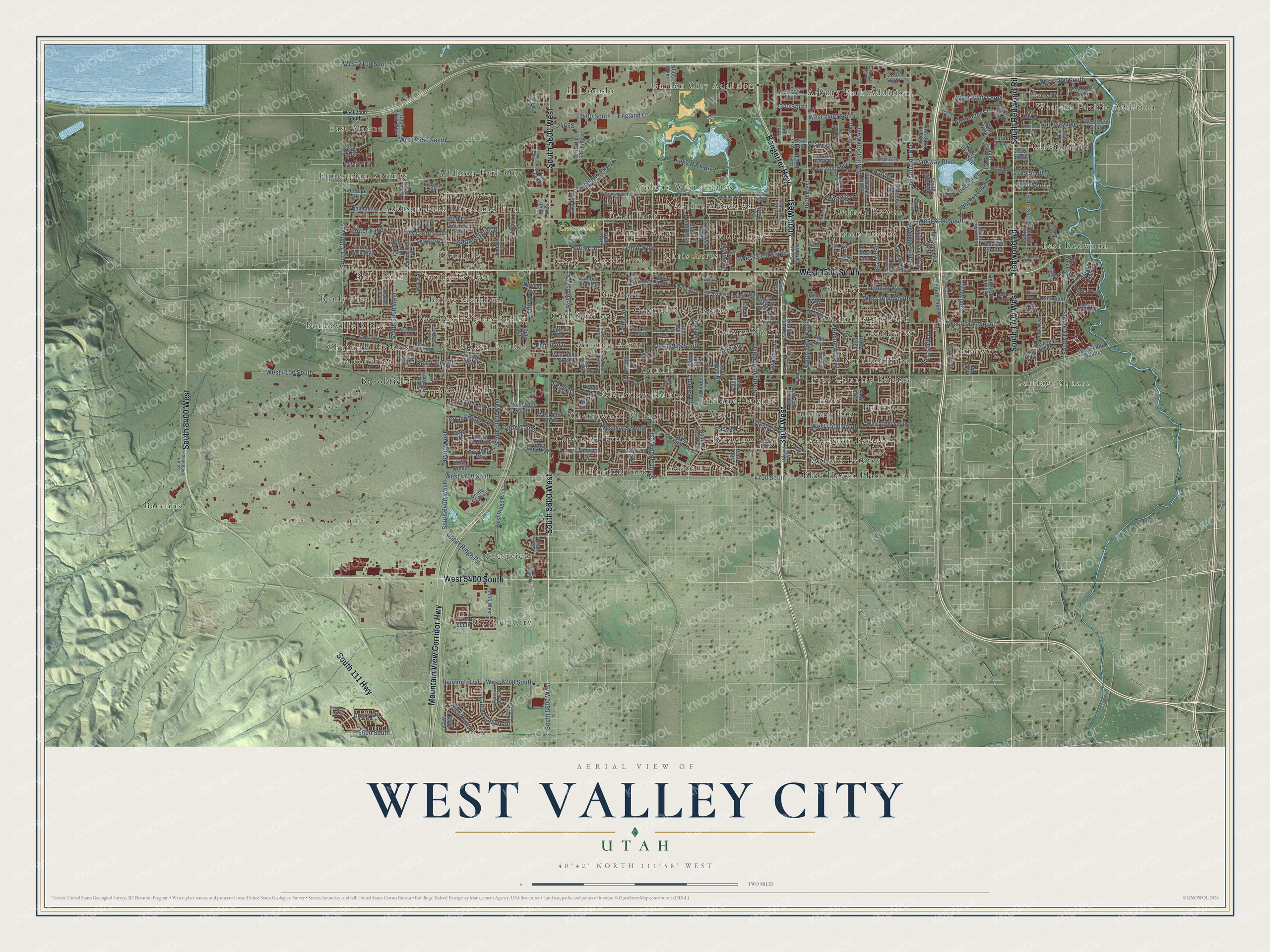 Watermarked full-map preview of West Valley City, Utah