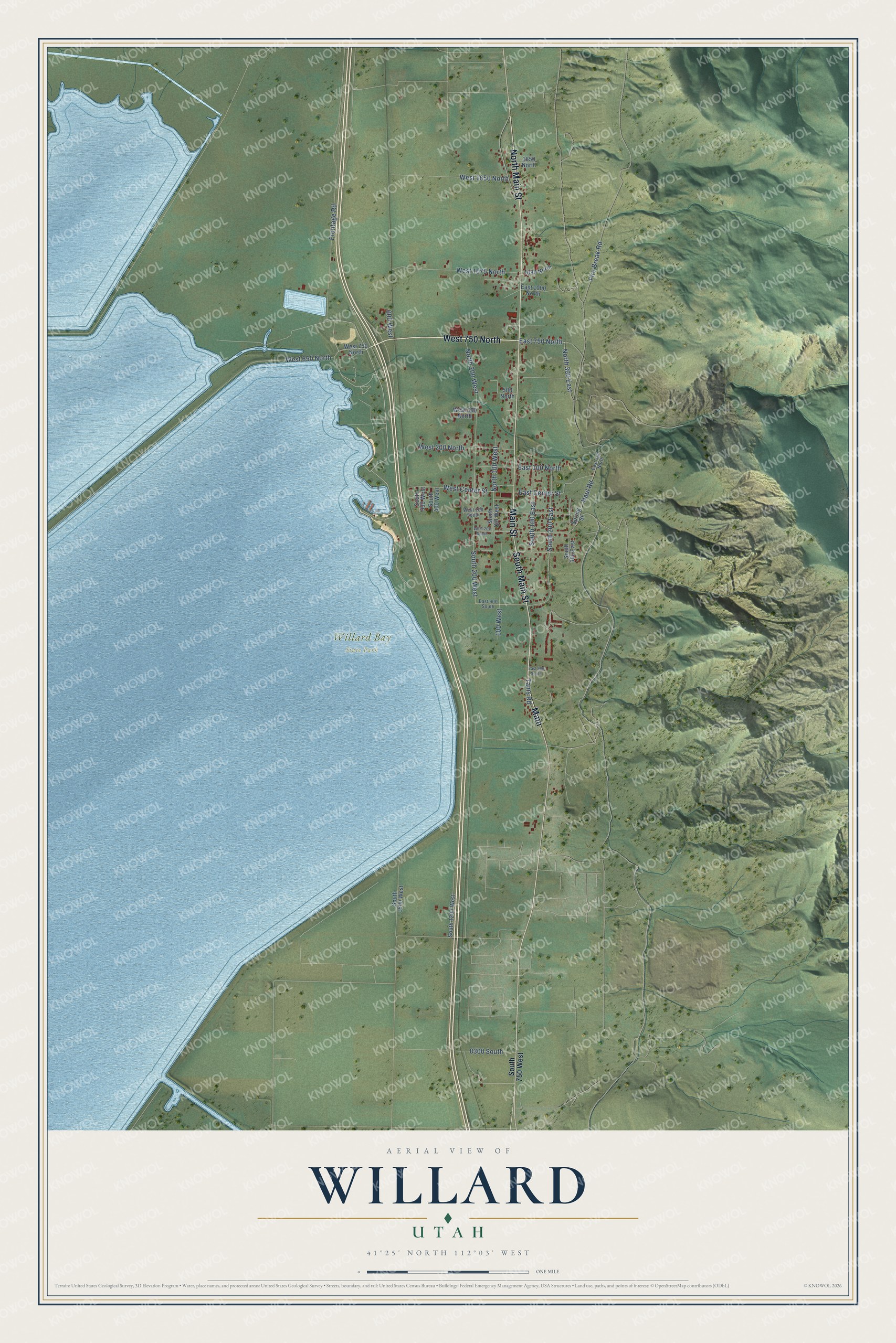 Watermarked full-map preview of Willard, Utah