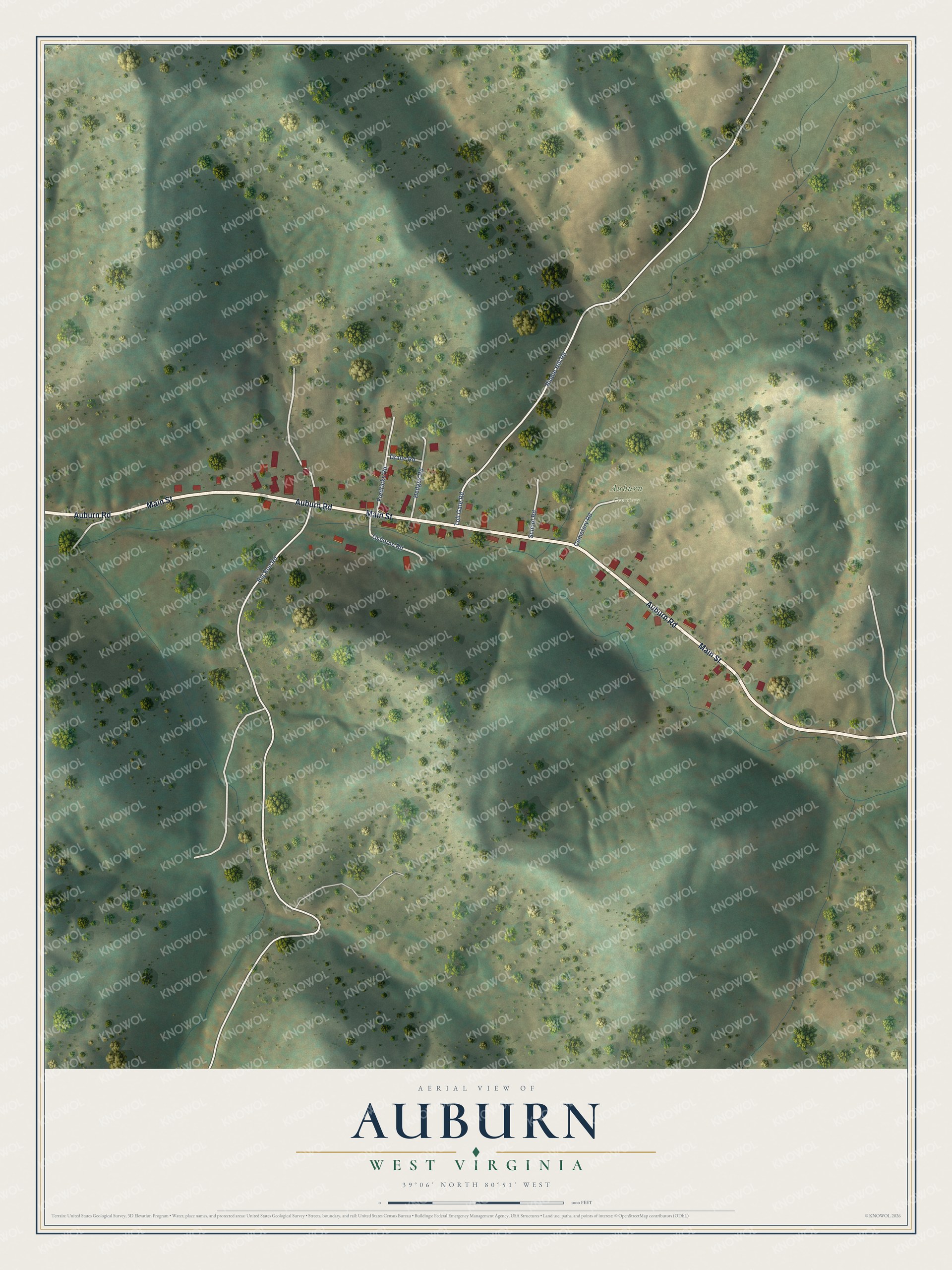 Watermarked full-map preview of Auburn, West Virginia