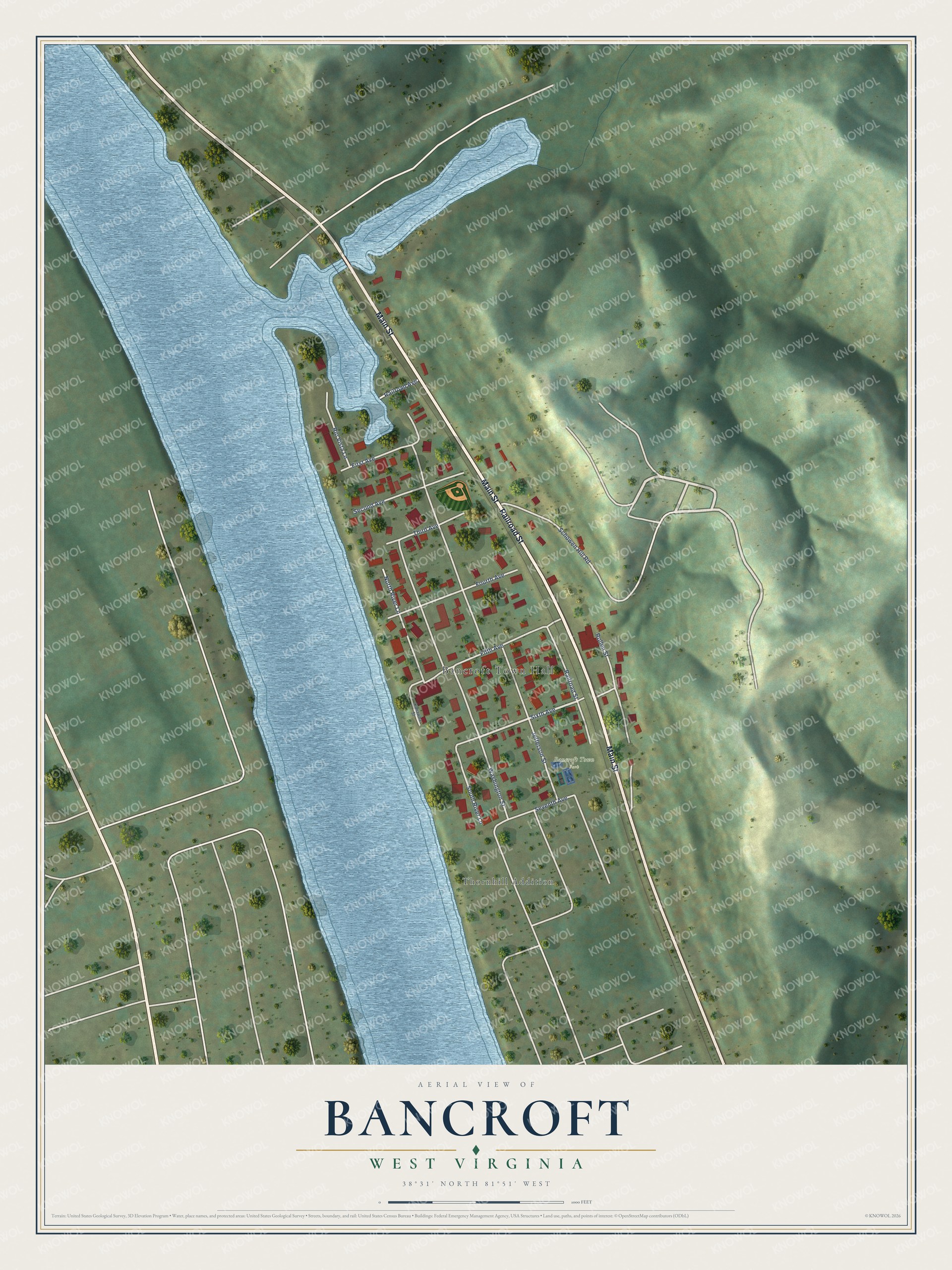 Watermarked full-map preview of Bancroft, West Virginia