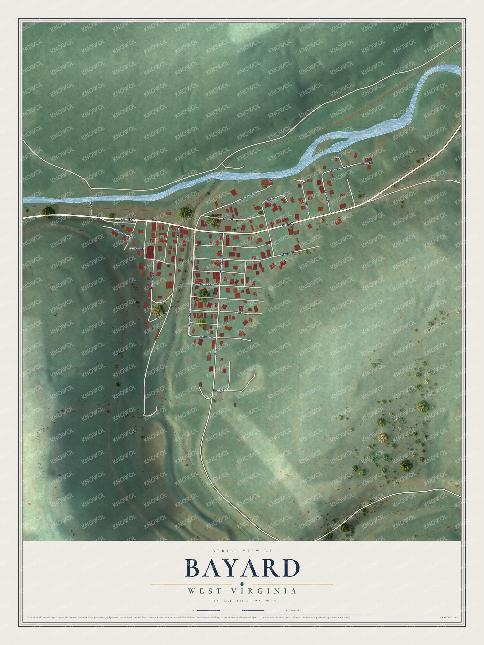 Watermarked full-map preview of Bayard, West Virginia