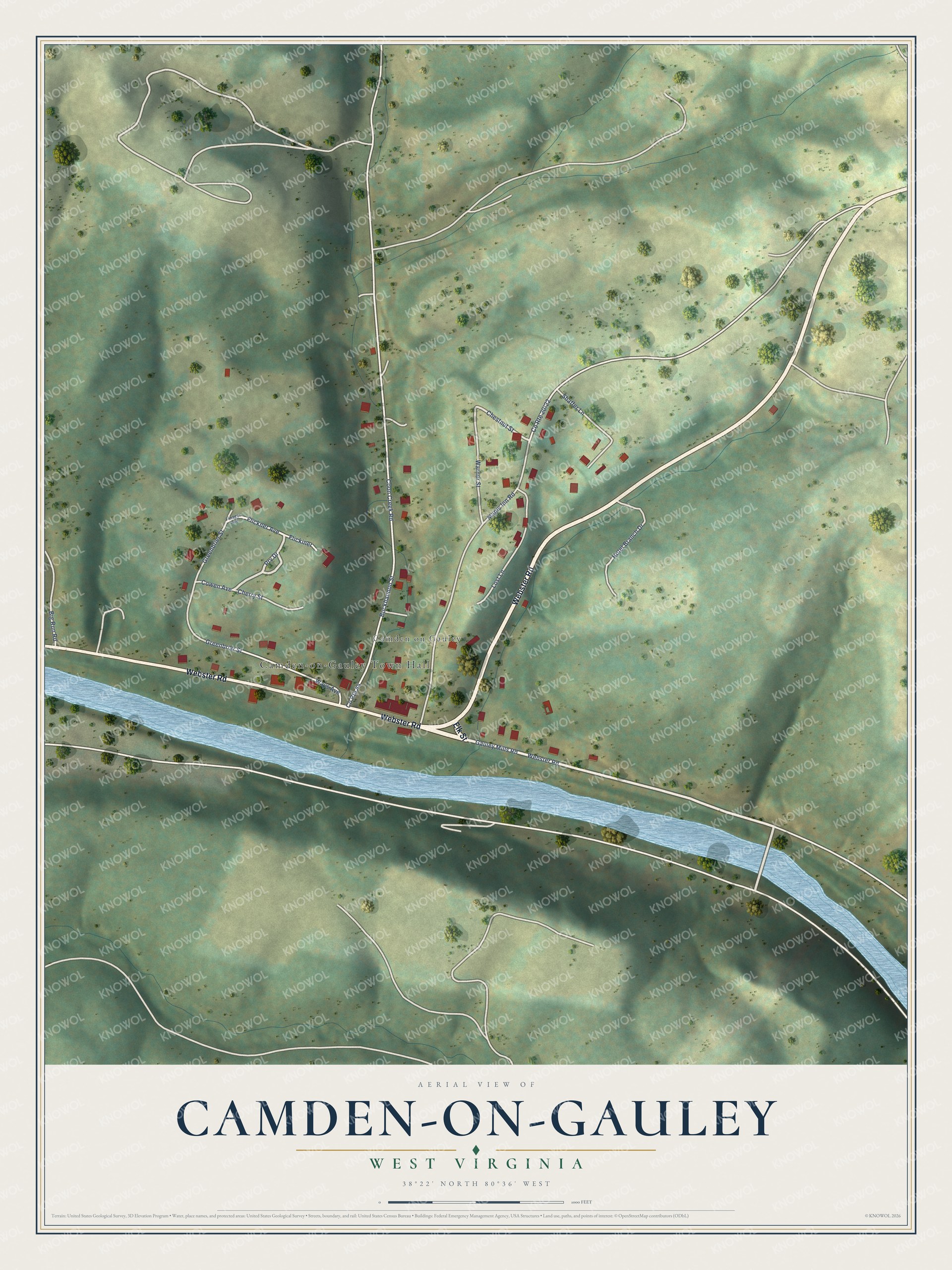 Watermarked full-map preview of Camden-on-Gauley, West Virginia