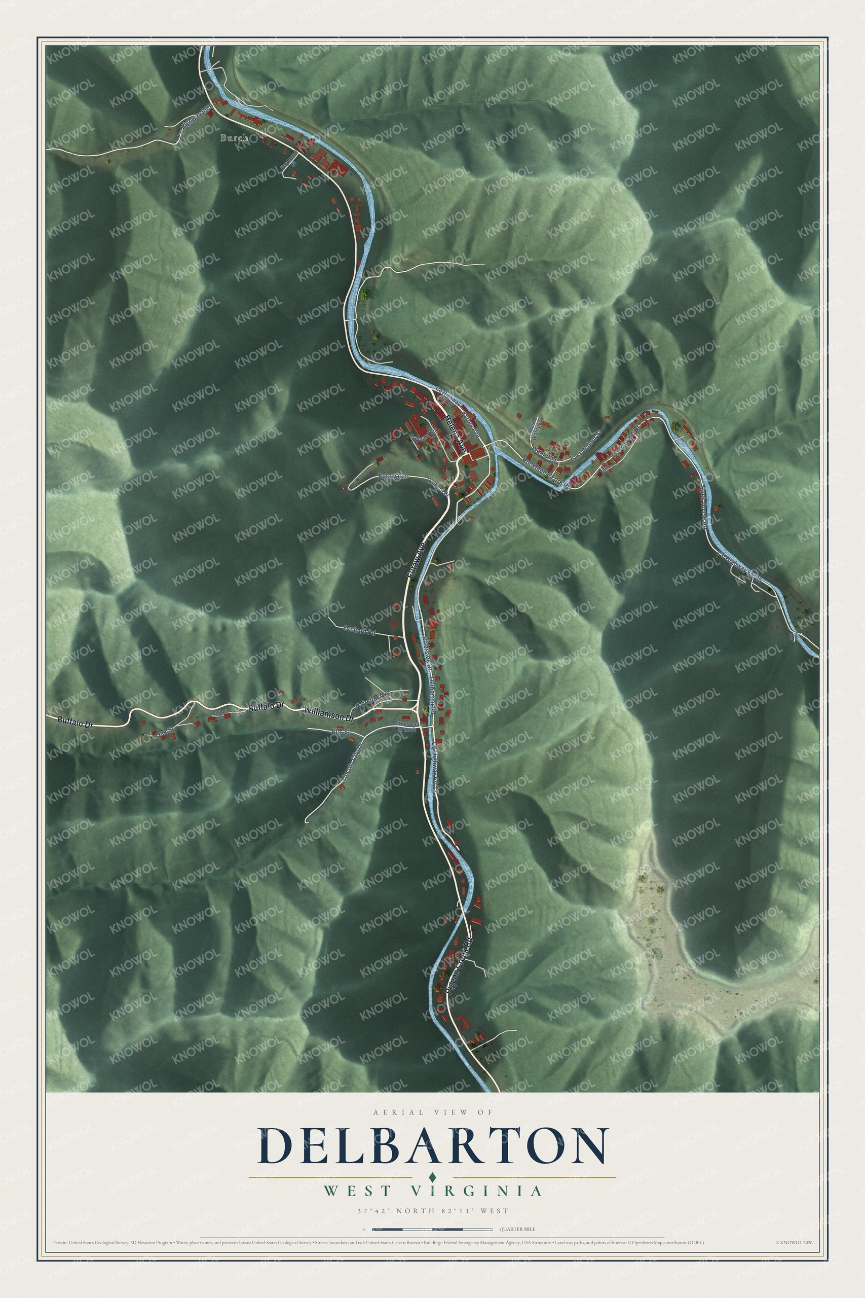 Watermarked full-map preview of Delbarton, West Virginia