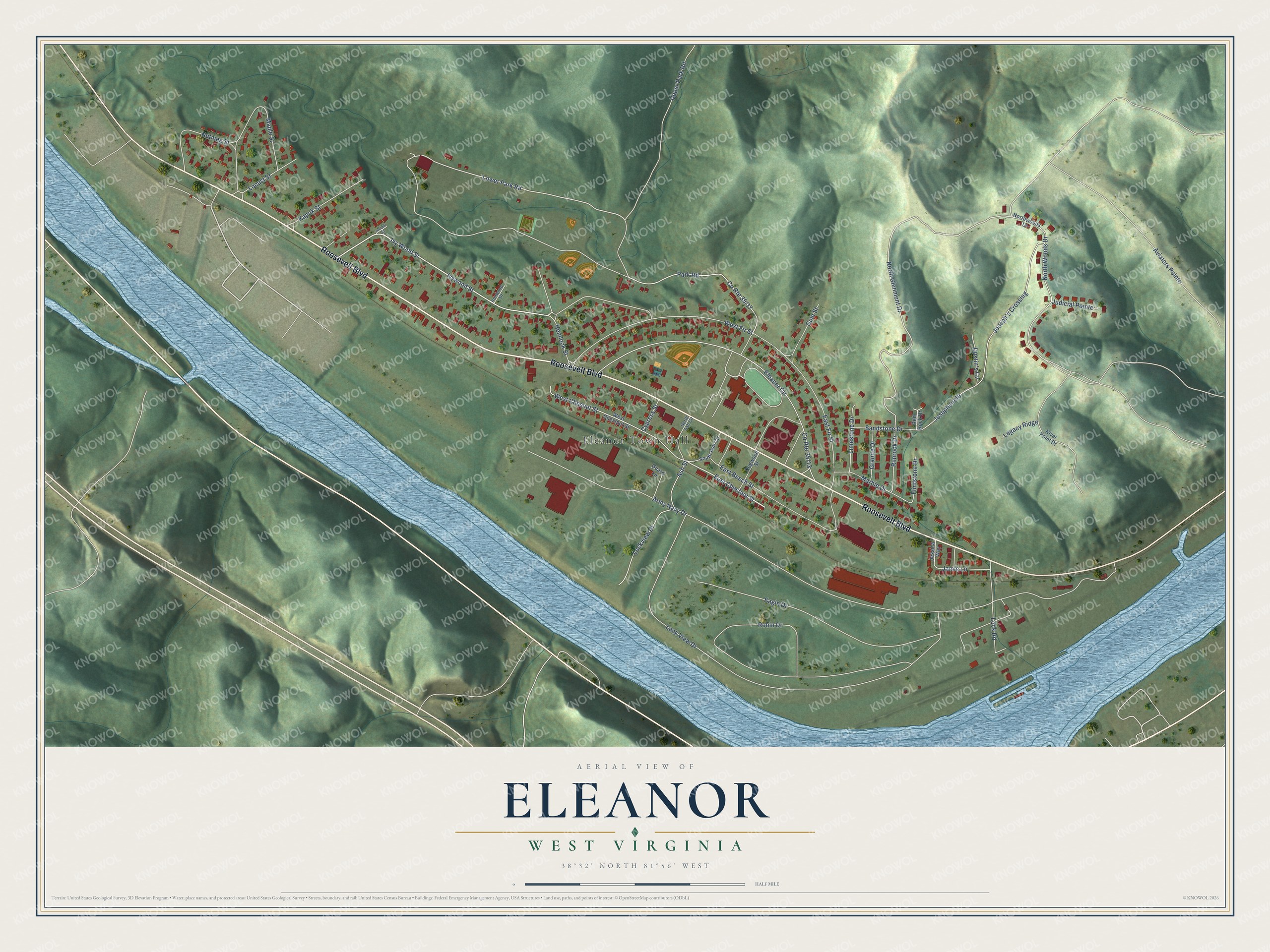Watermarked full-map preview of Eleanor, West Virginia