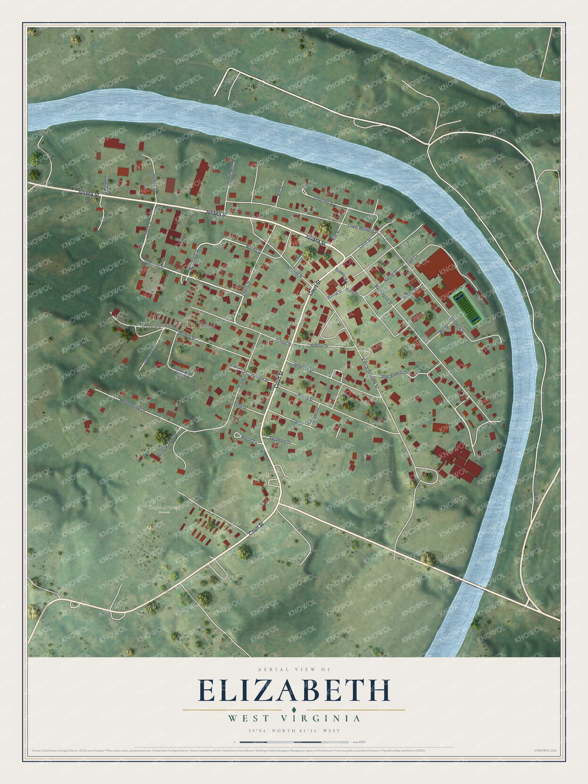 Watermarked full-map preview of Elizabeth, West Virginia