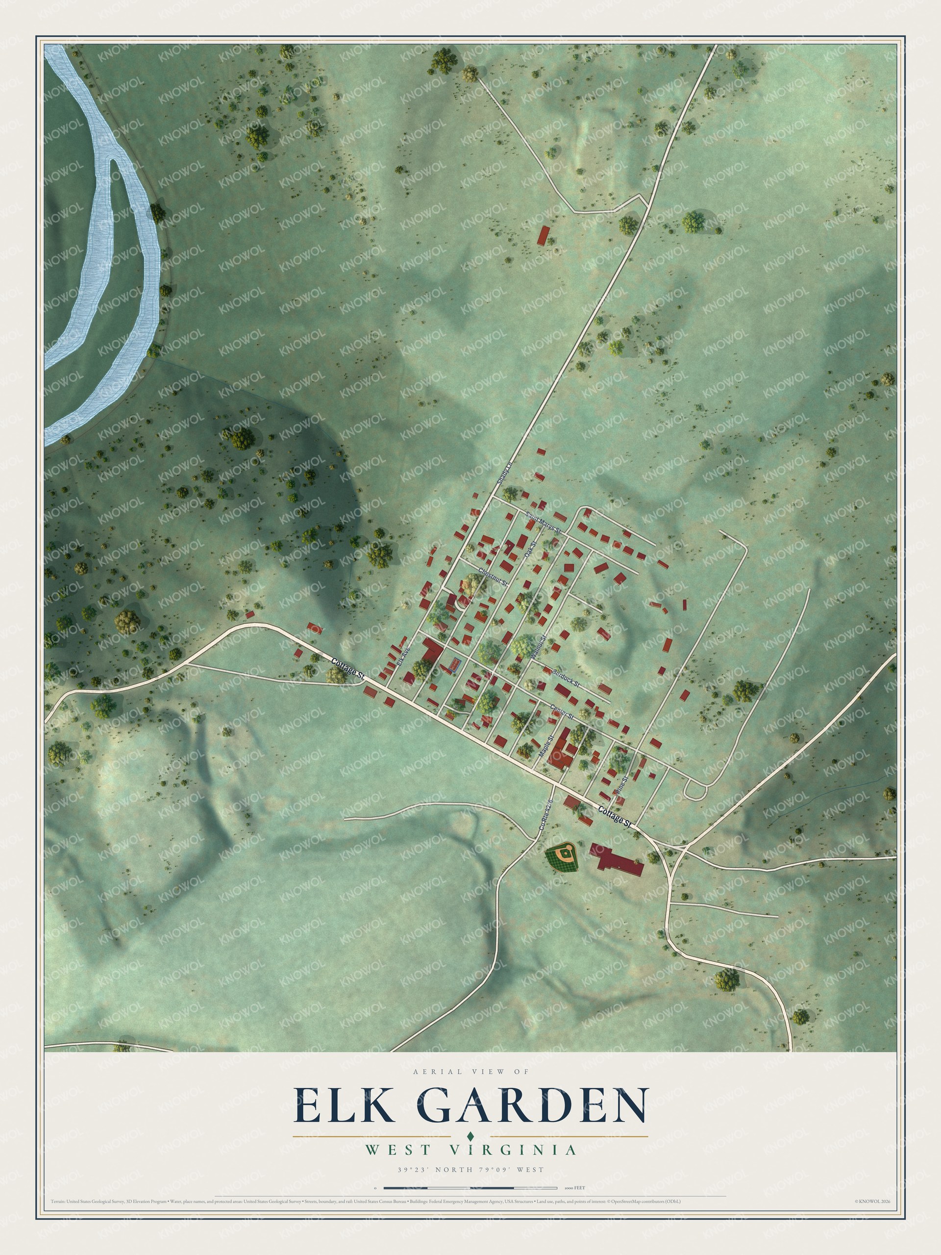 Watermarked full-map preview of Elk Garden, West Virginia