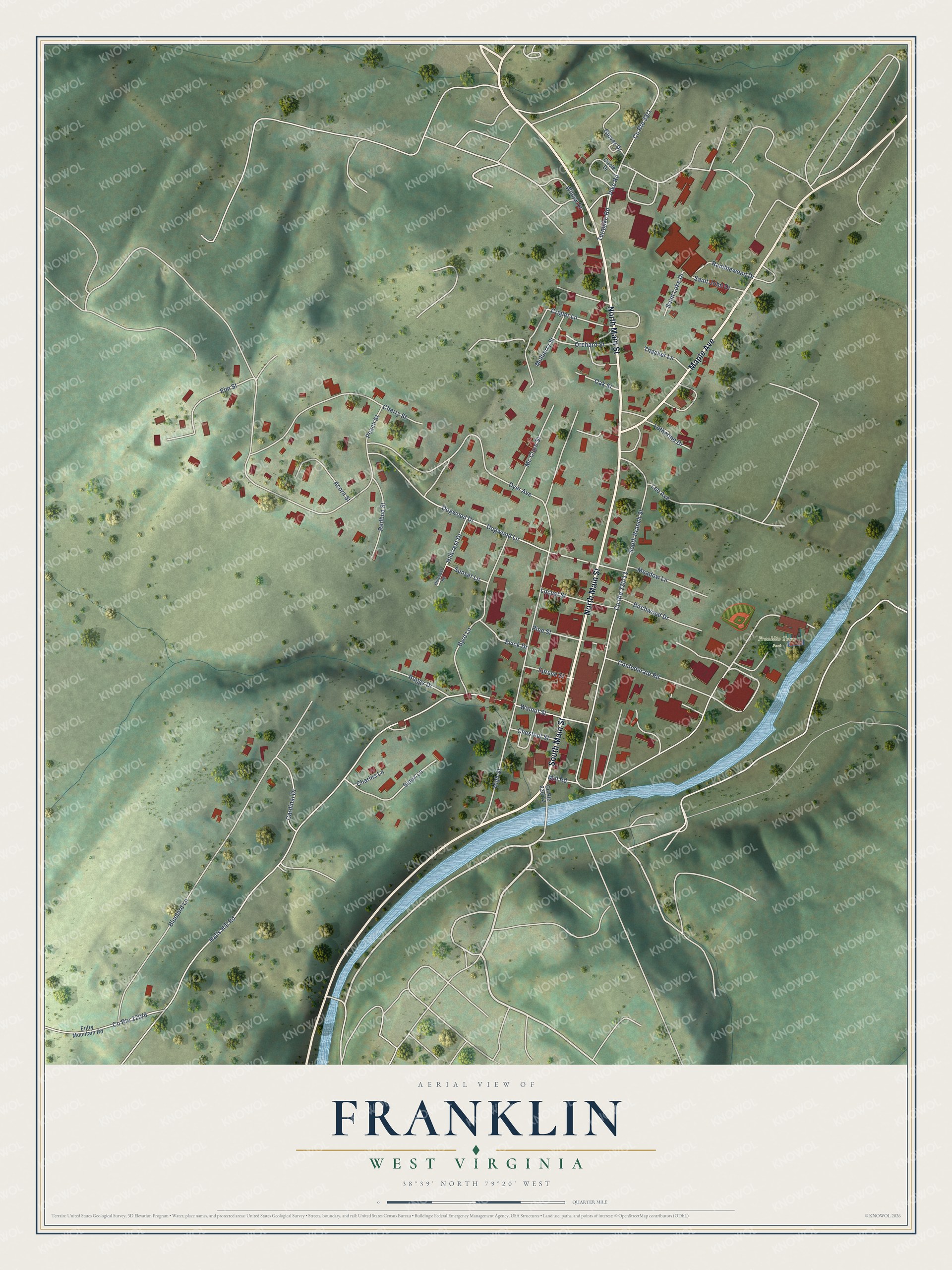 Watermarked full-map preview of Franklin, West Virginia