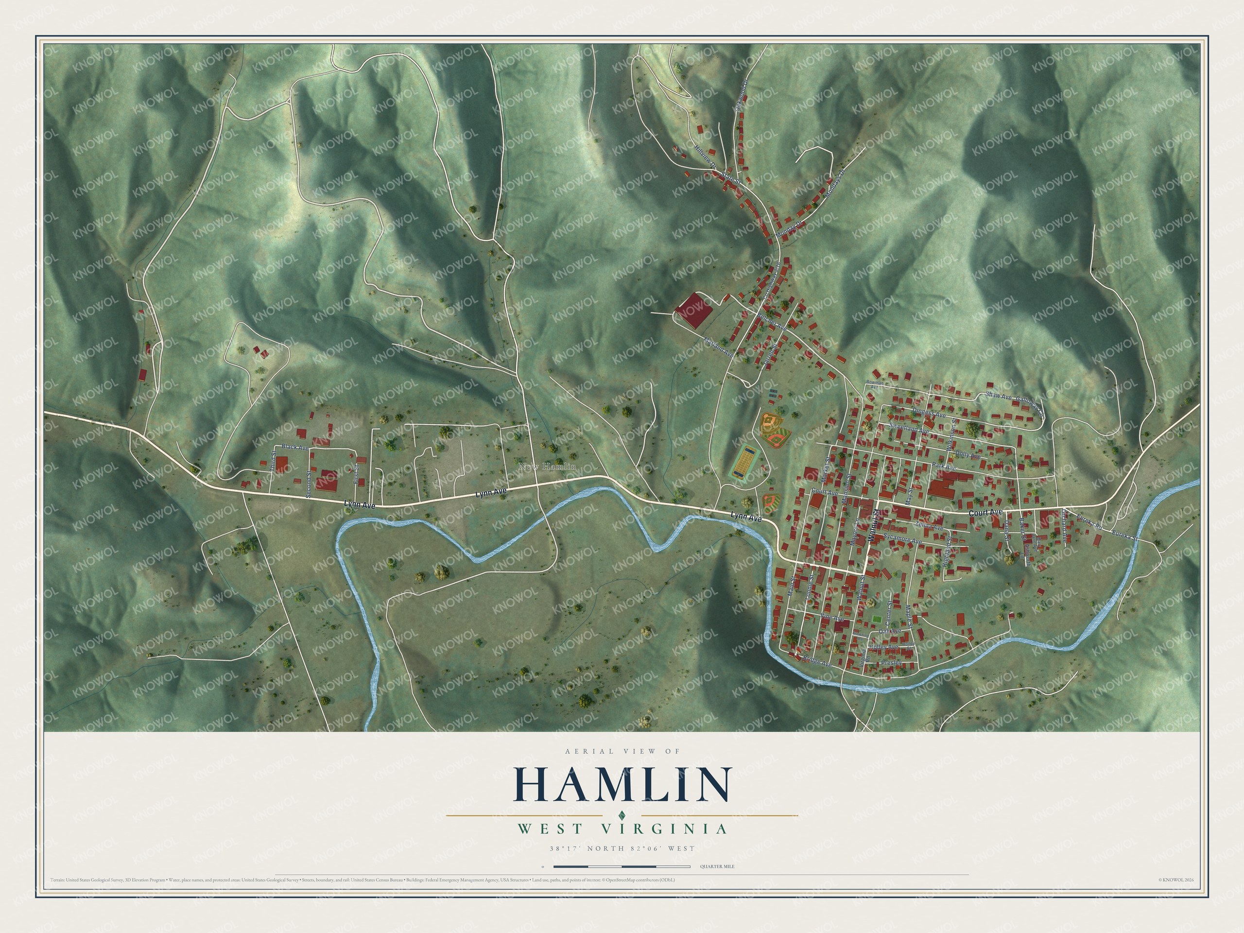 Watermarked full-map preview of Hamlin, West Virginia