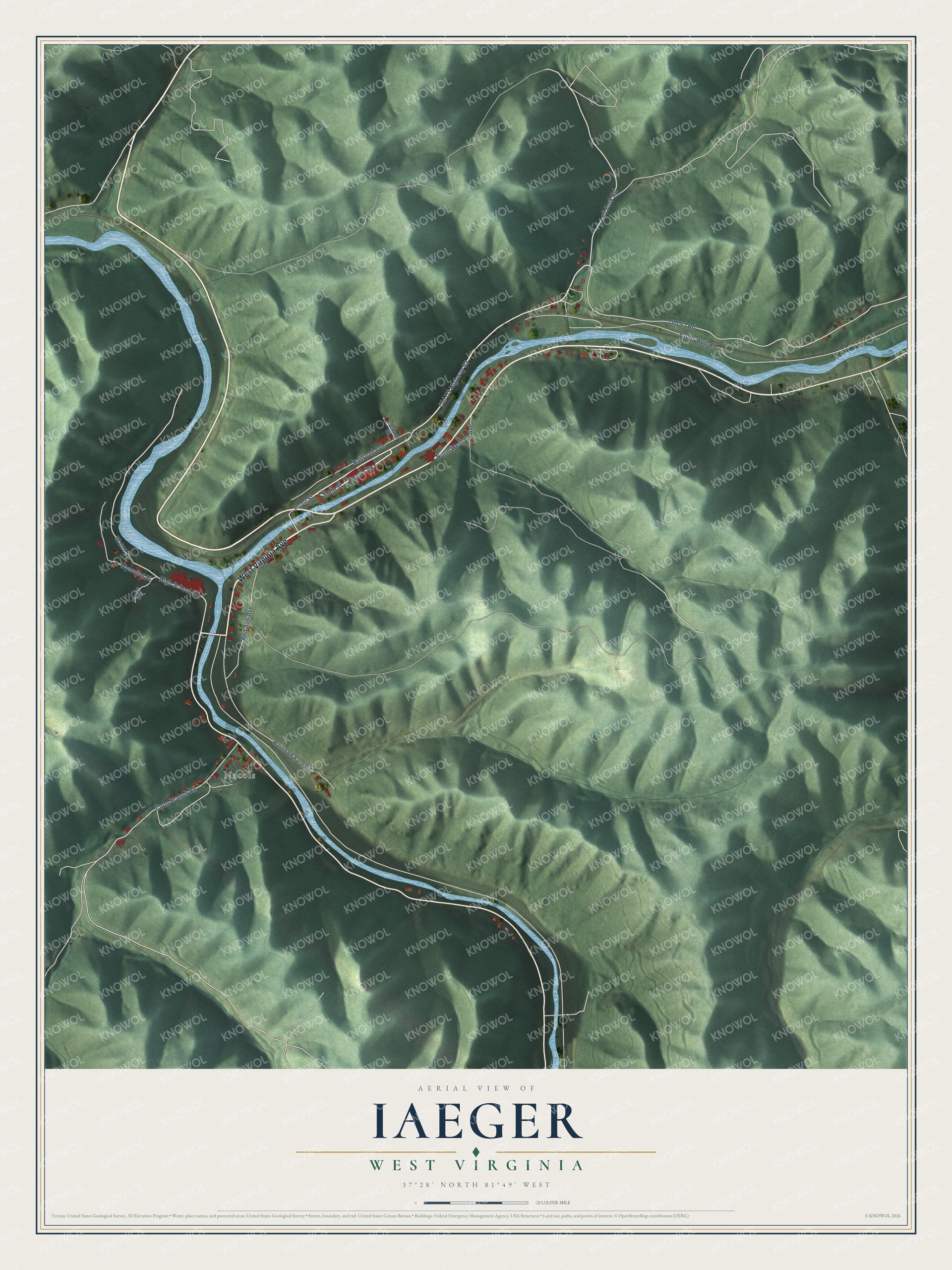 Watermarked full-map preview of Iaeger, West Virginia