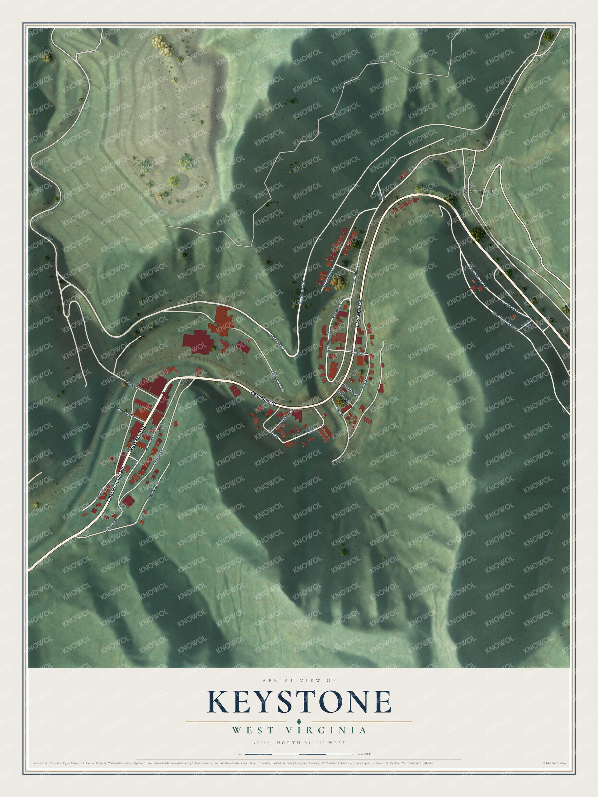 Watermarked full-map preview of Keystone, West Virginia
