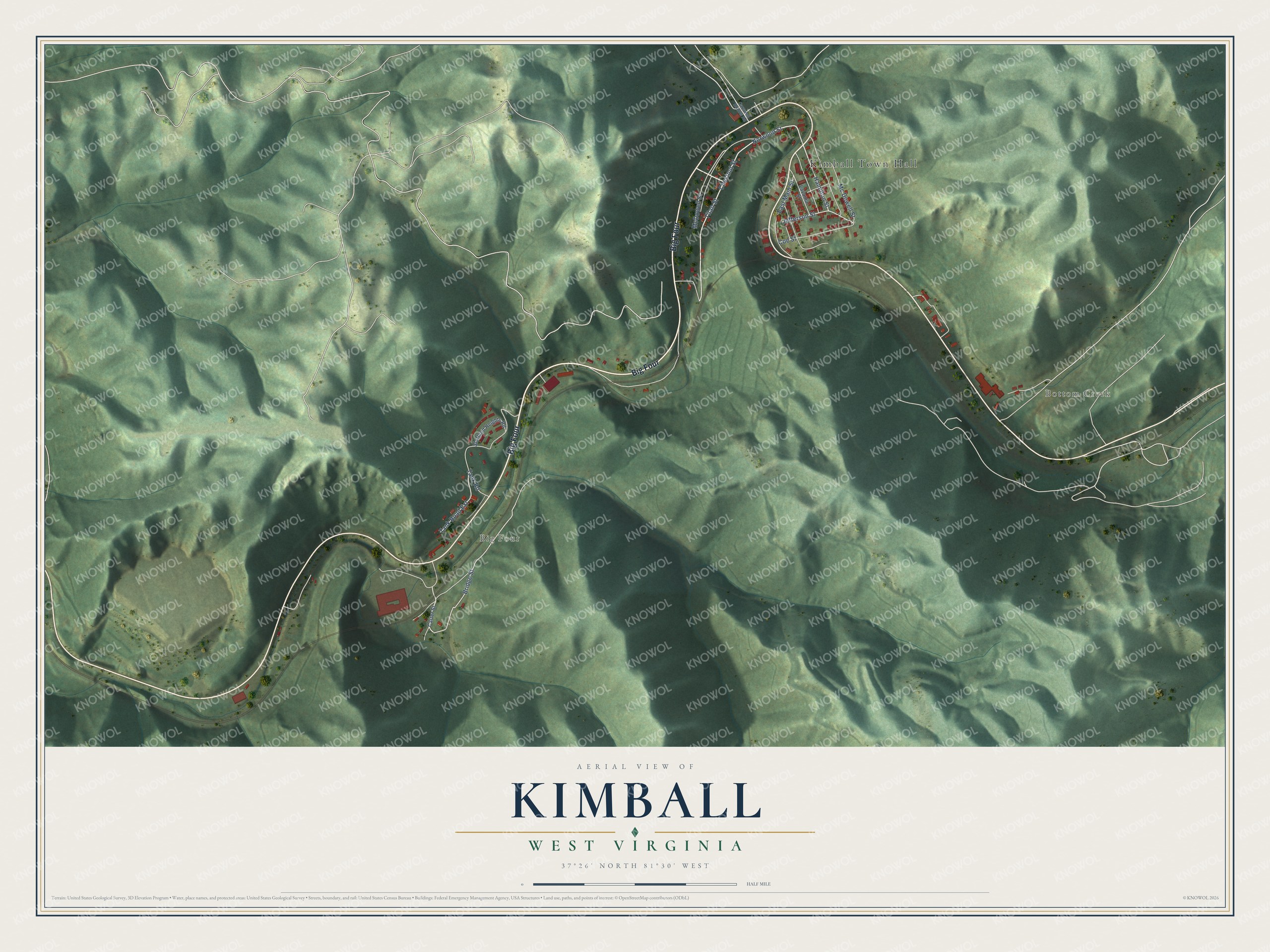 Watermarked full-map preview of Kimball, West Virginia