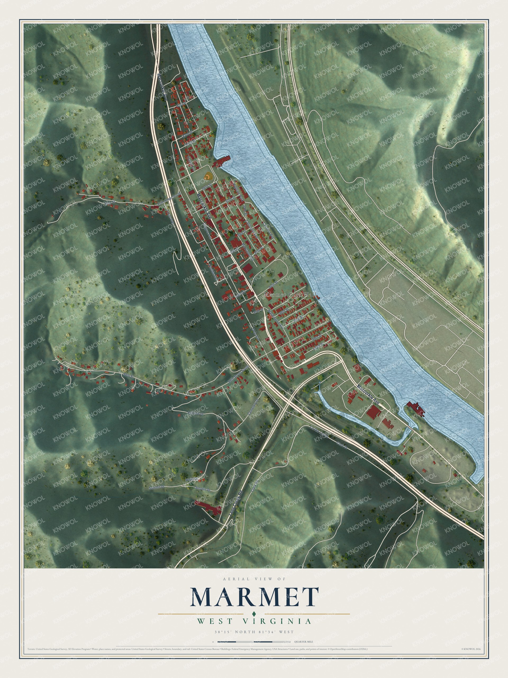 Watermarked full-map preview of Marmet, West Virginia