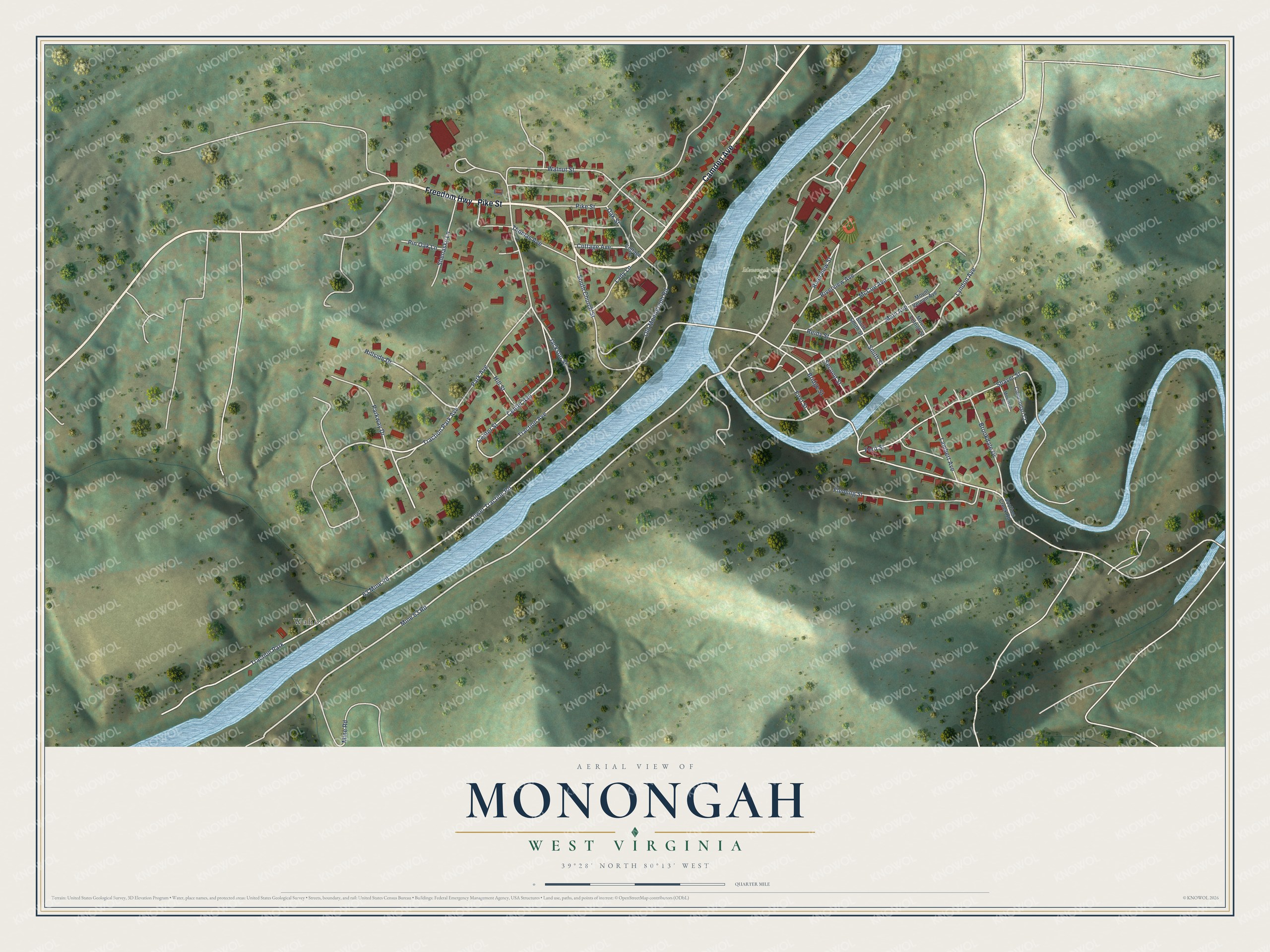 Watermarked full-map preview of Monongah, West Virginia