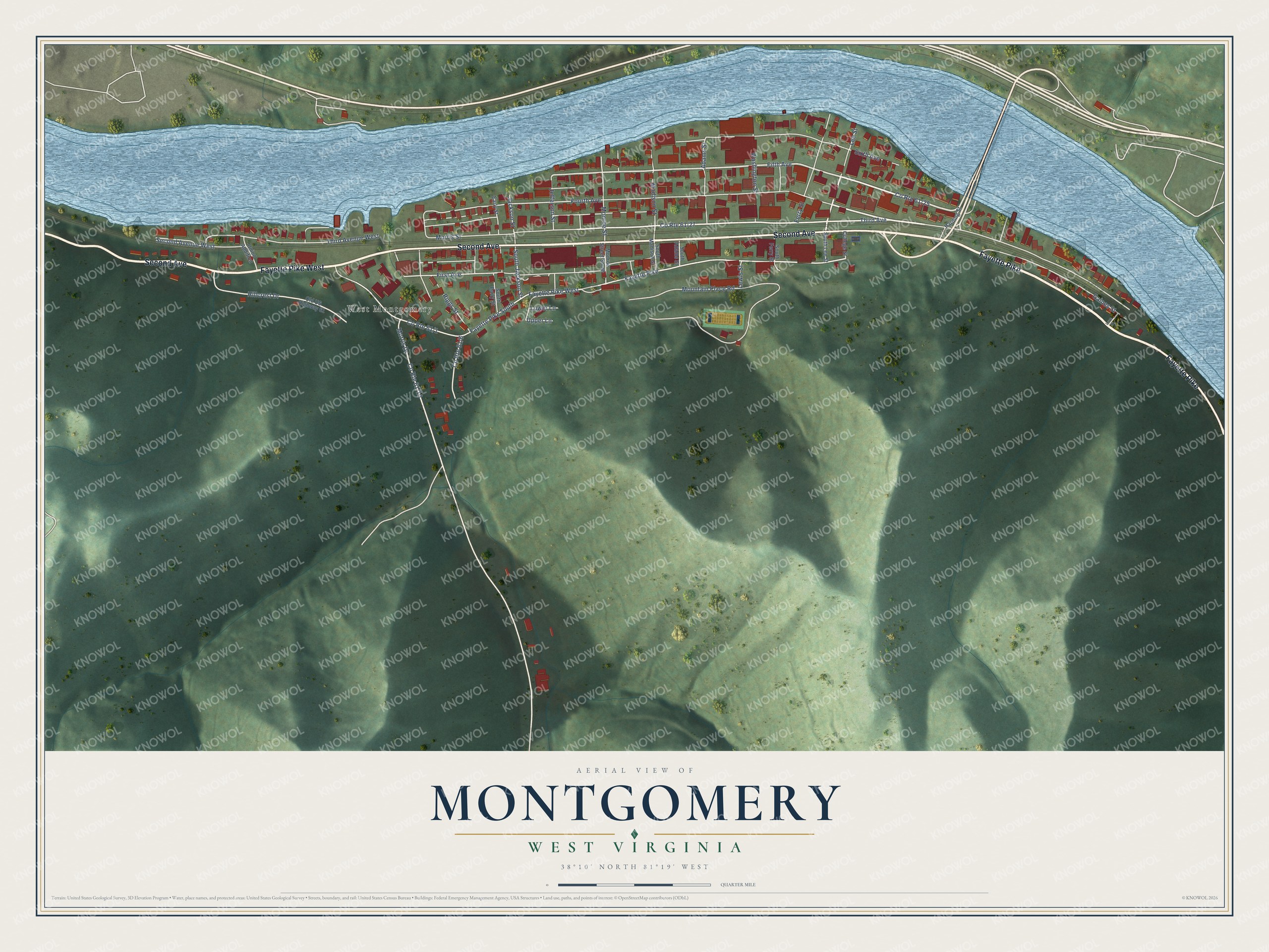 Watermarked full-map preview of Montgomery, West Virginia