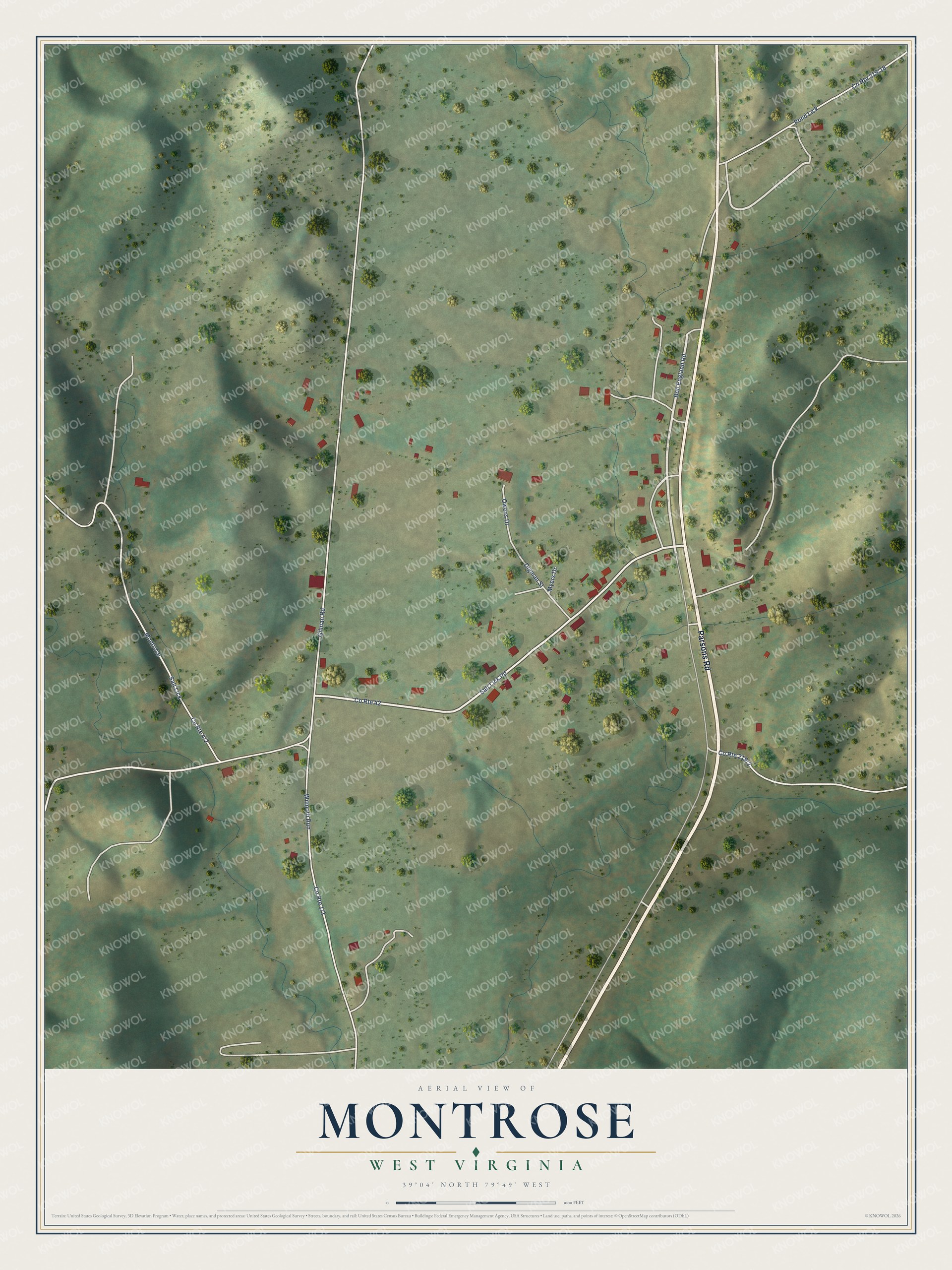 Watermarked full-map preview of Montrose, West Virginia