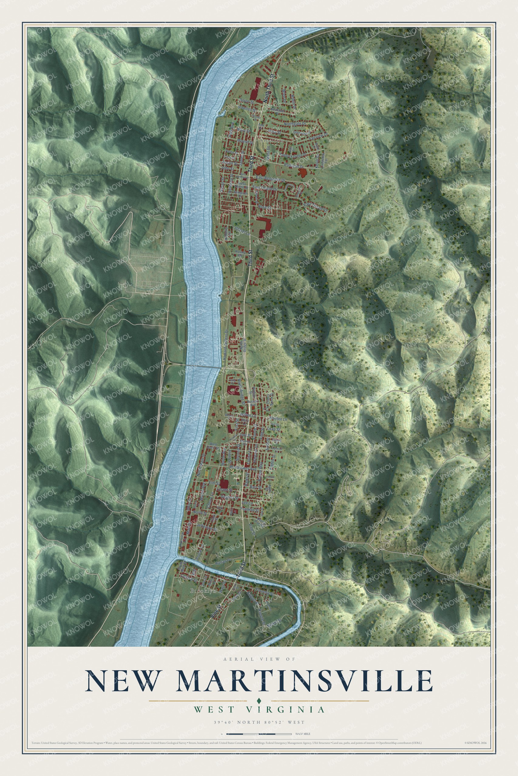 Watermarked full-map preview of New Martinsville, West Virginia
