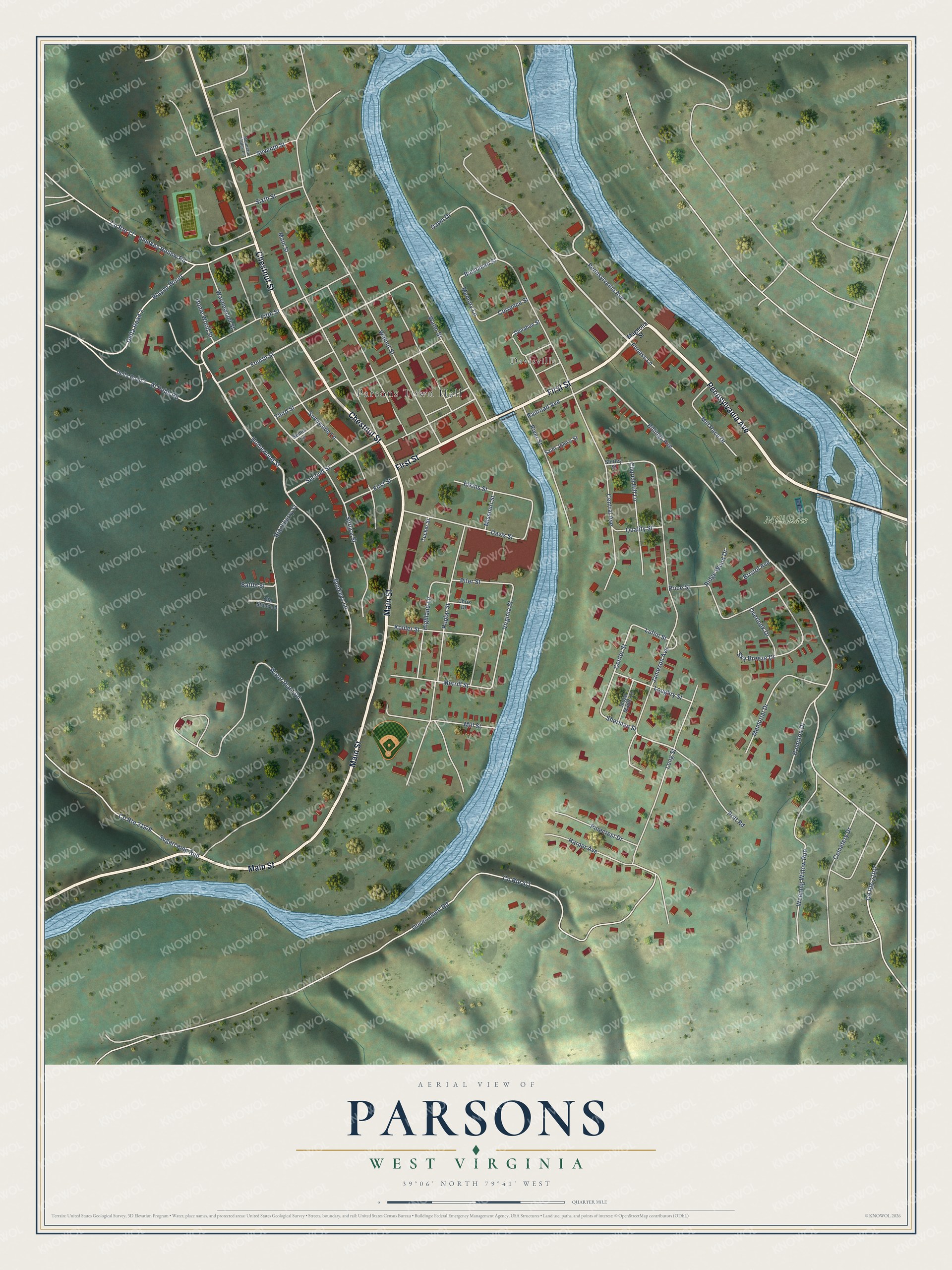 Watermarked full-map preview of Parsons, West Virginia