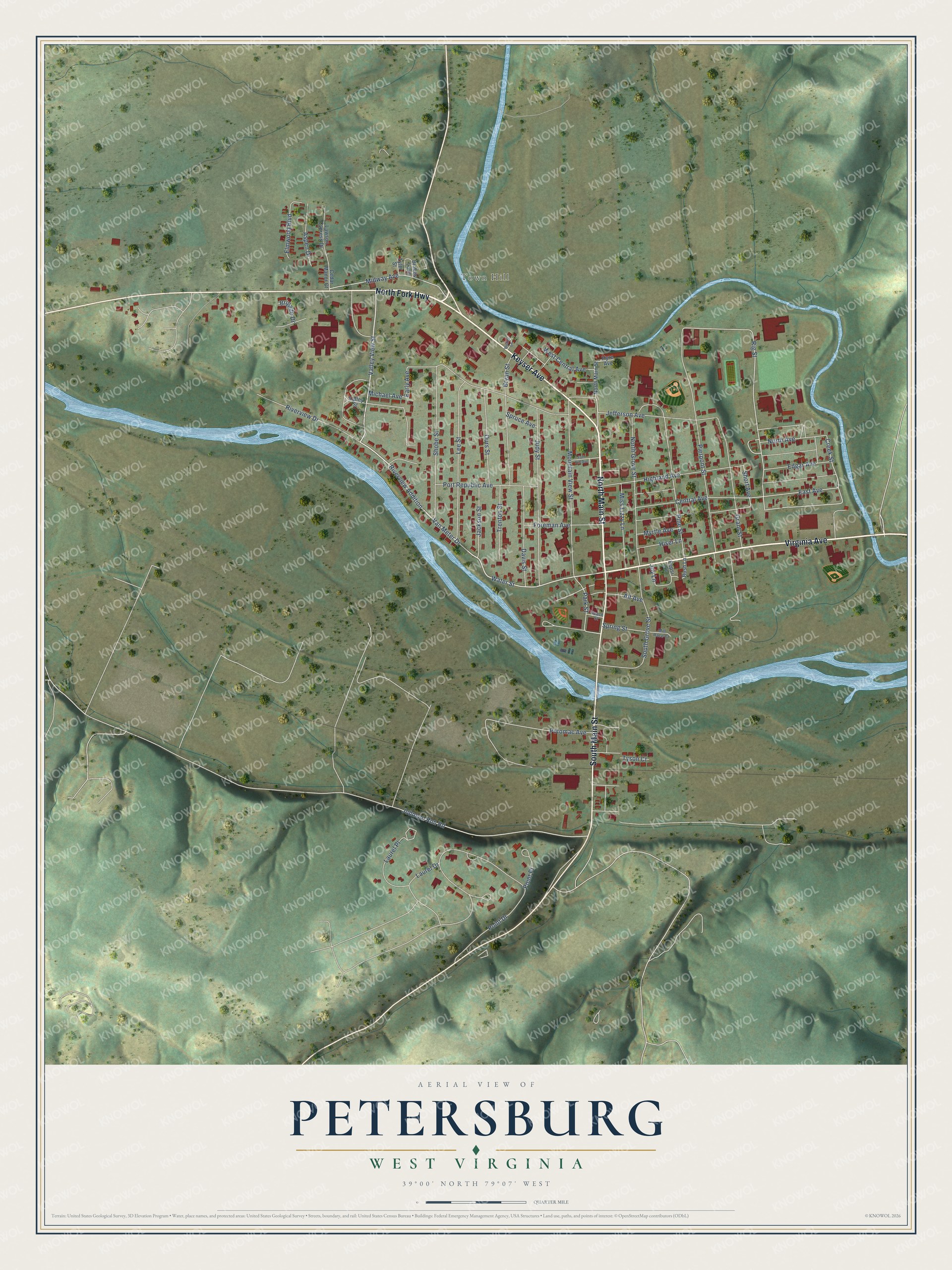 Watermarked full-map preview of Petersburg, West Virginia