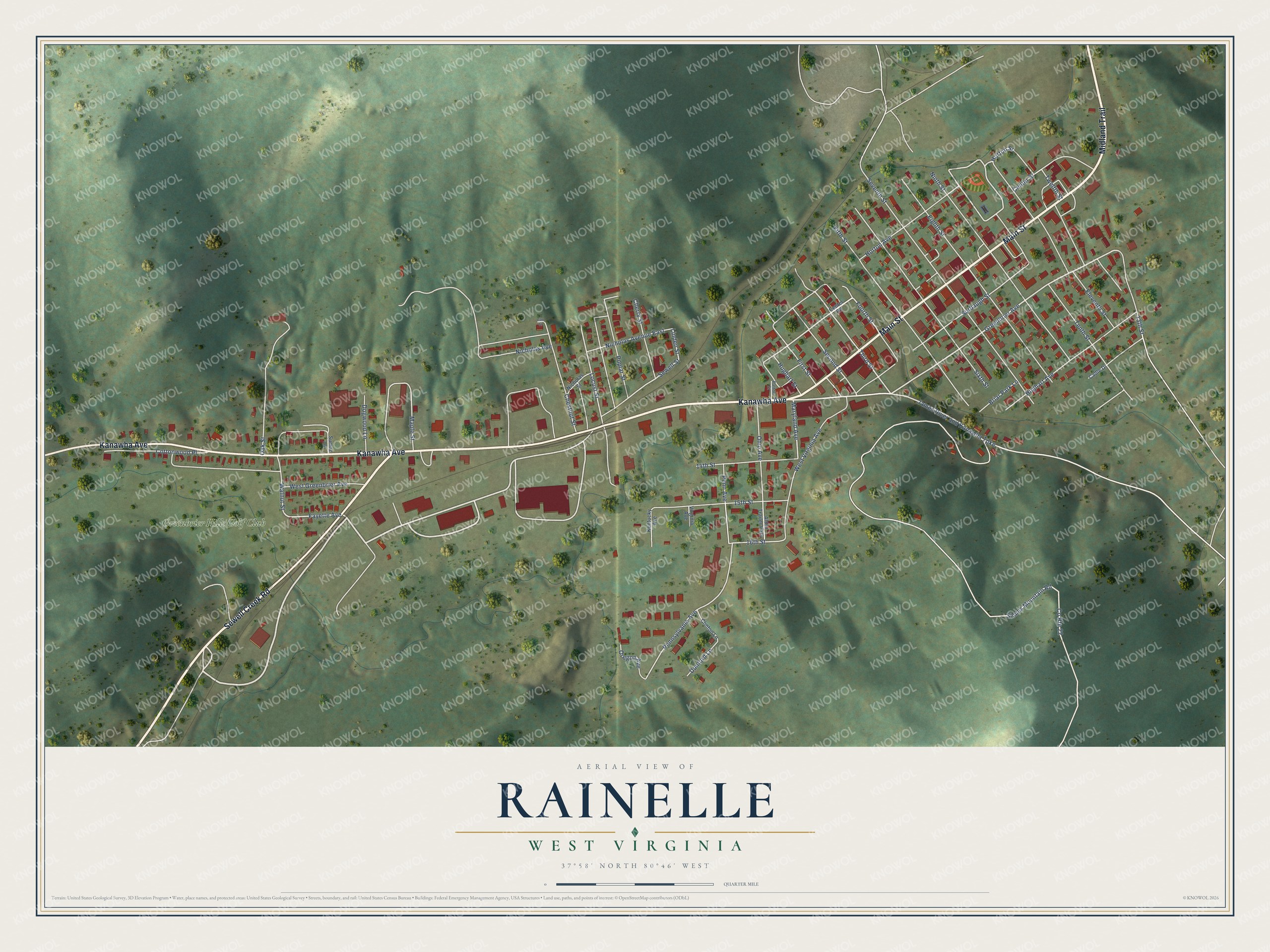 Watermarked full-map preview of Rainelle, West Virginia