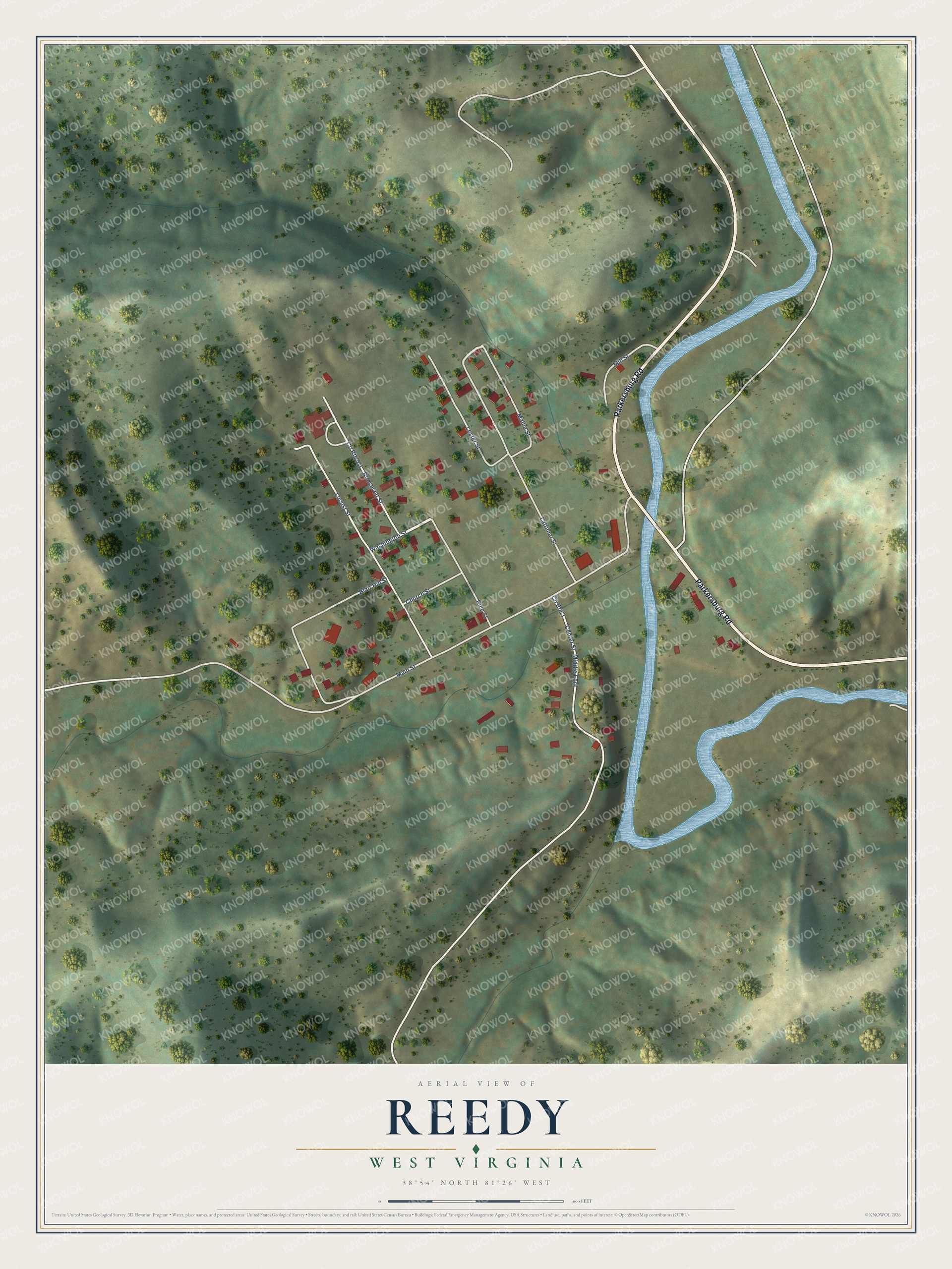 Watermarked full-map preview of Reedy, West Virginia
