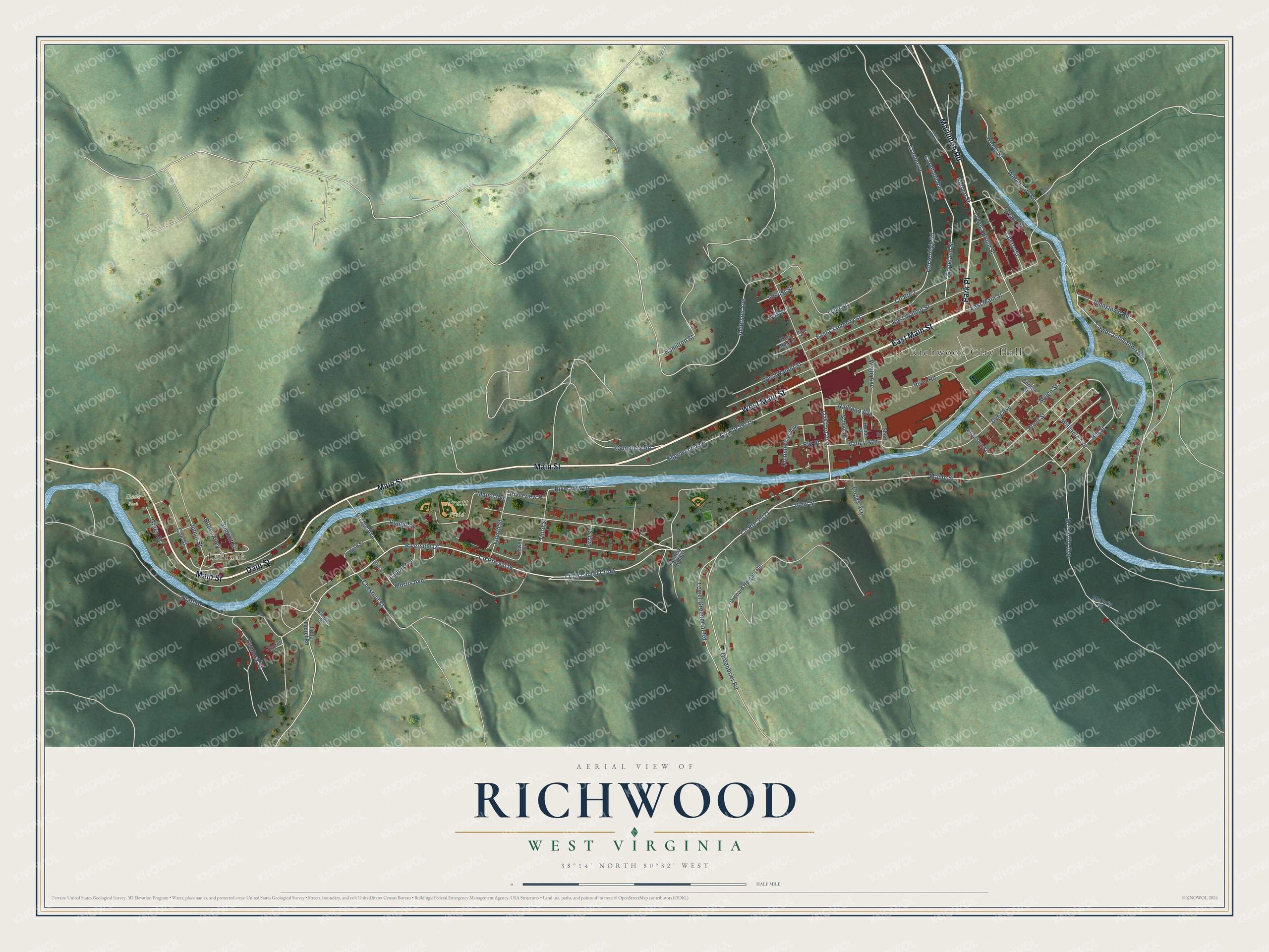 Watermarked full-map preview of Richwood, West Virginia