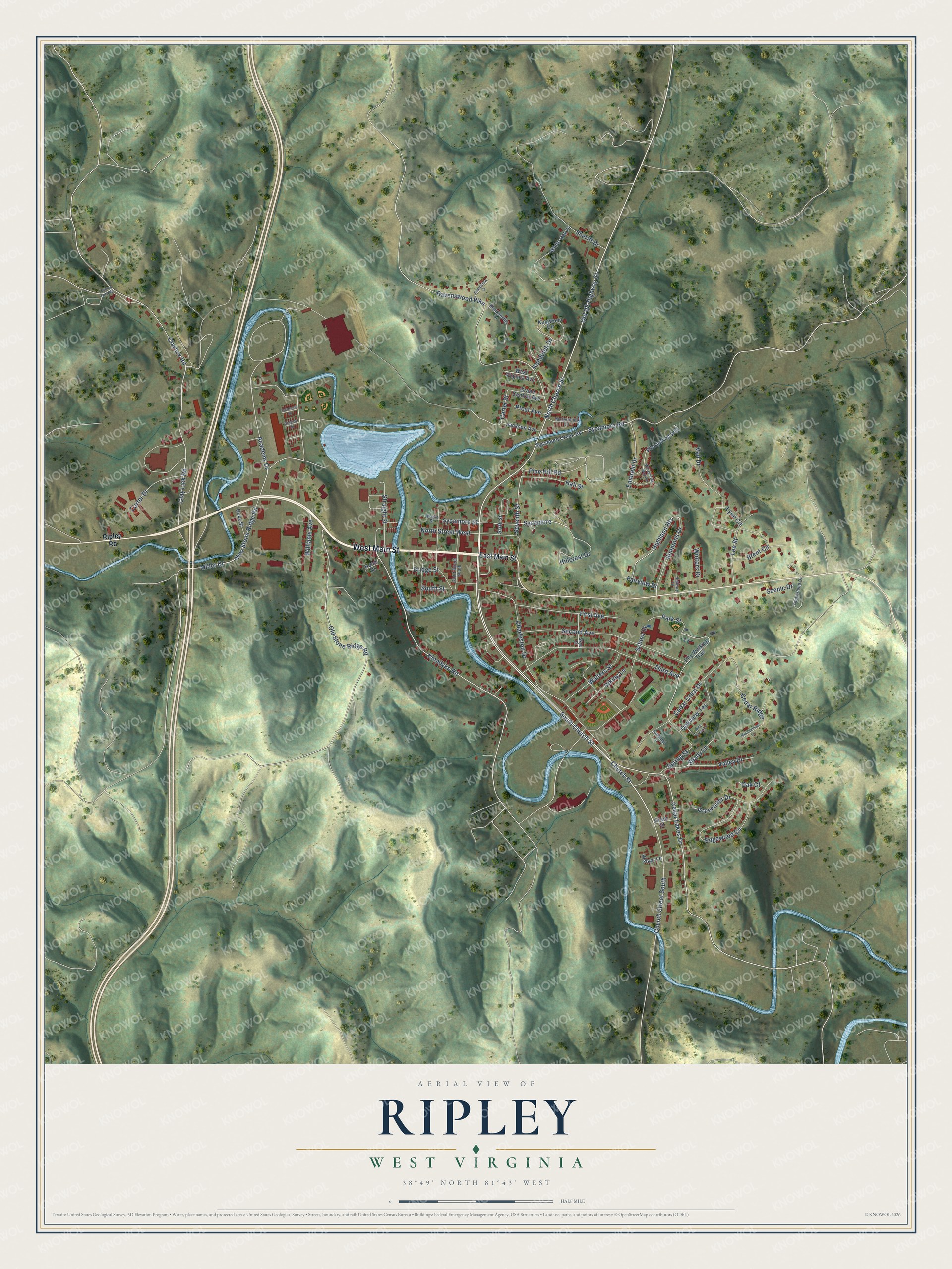 Watermarked full-map preview of Ripley, West Virginia