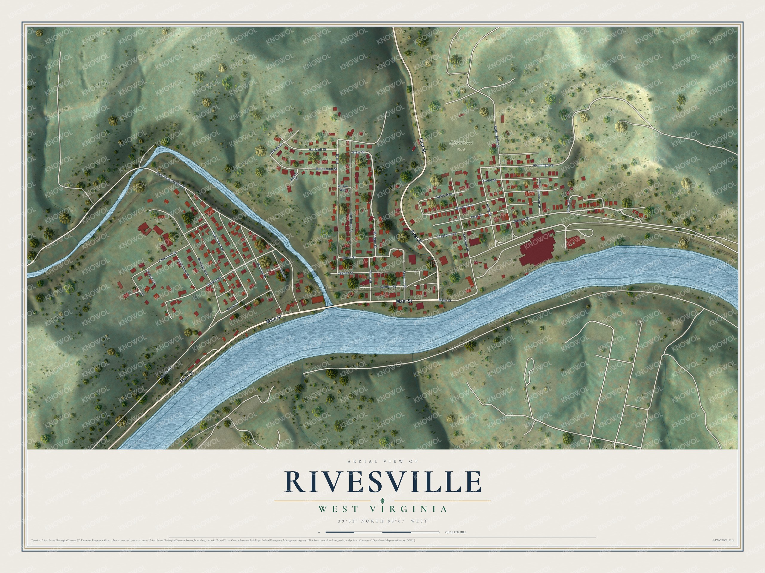 Watermarked full-map preview of Rivesville, West Virginia