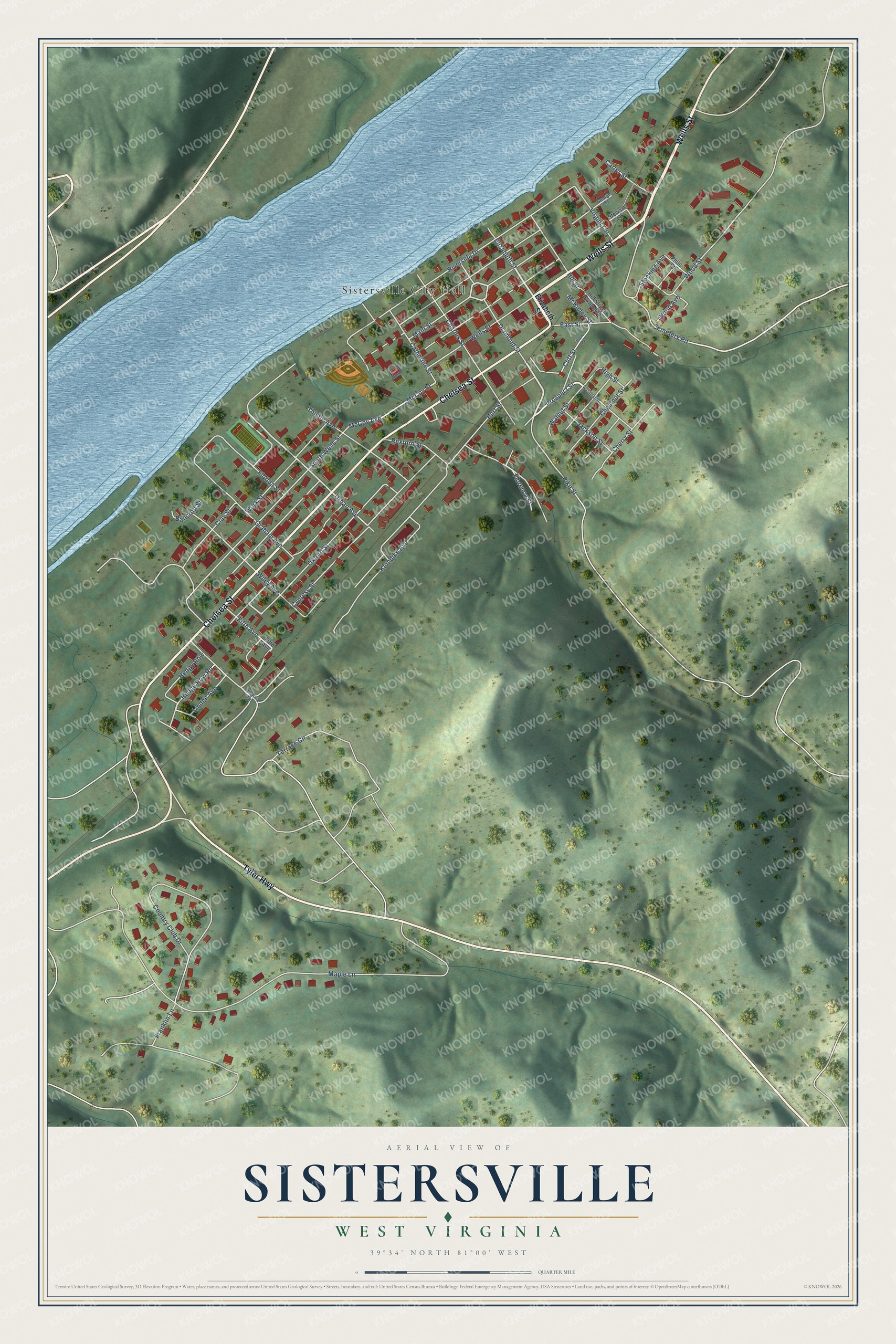 Watermarked full-map preview of Sistersville, West Virginia